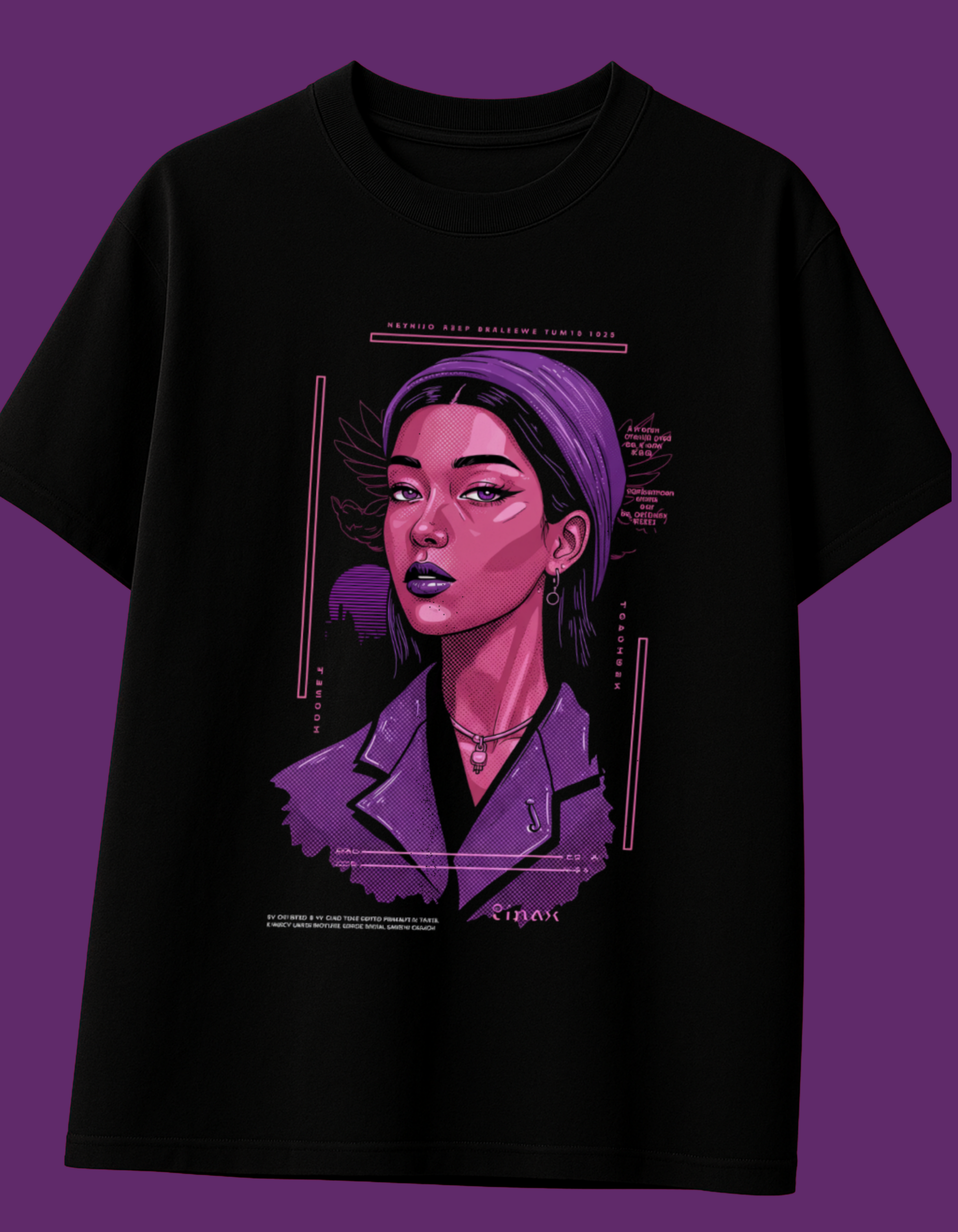 Cyber Noir Graphic Oversized T-Shirt
