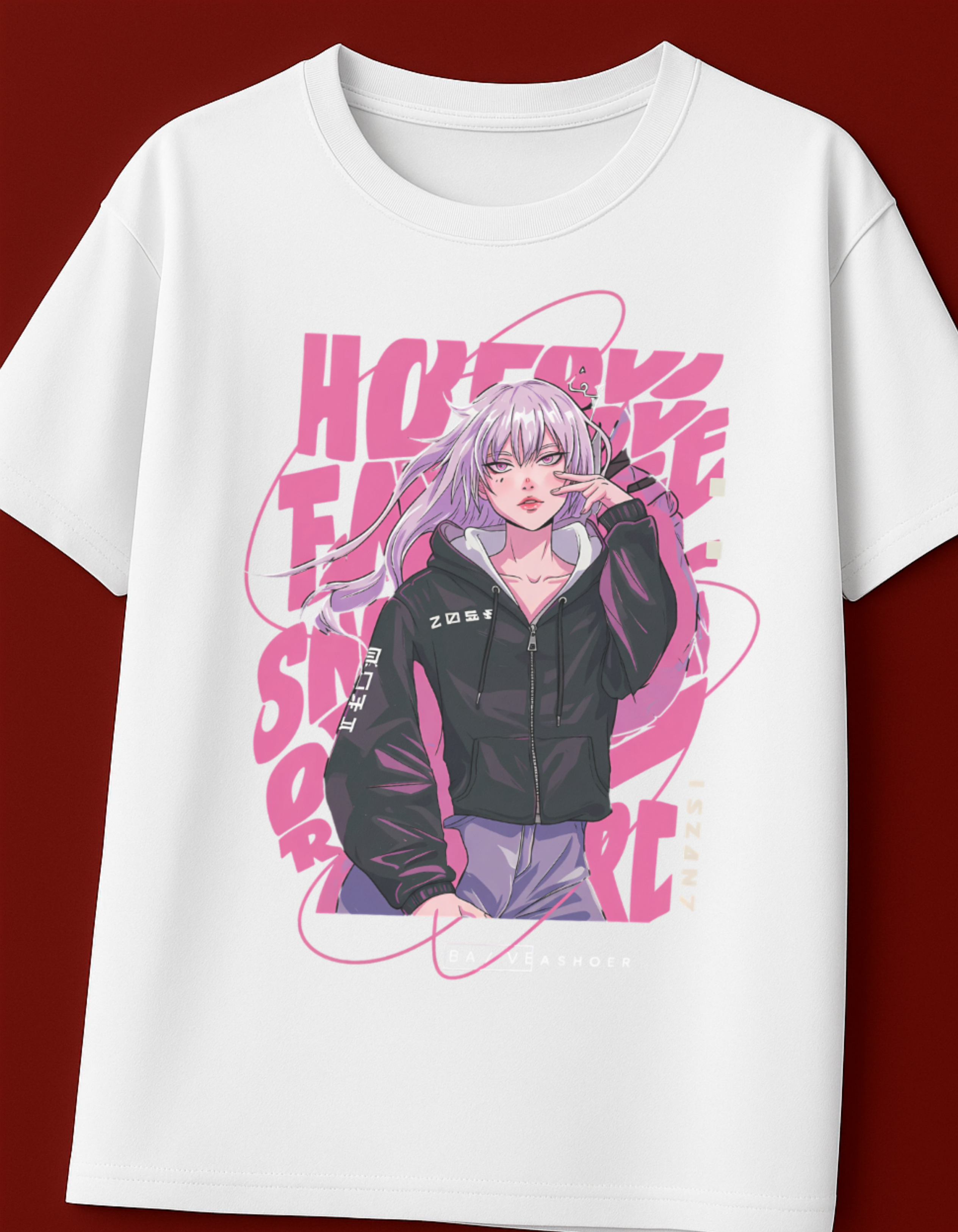 Oversized Anime Print T-Shirt