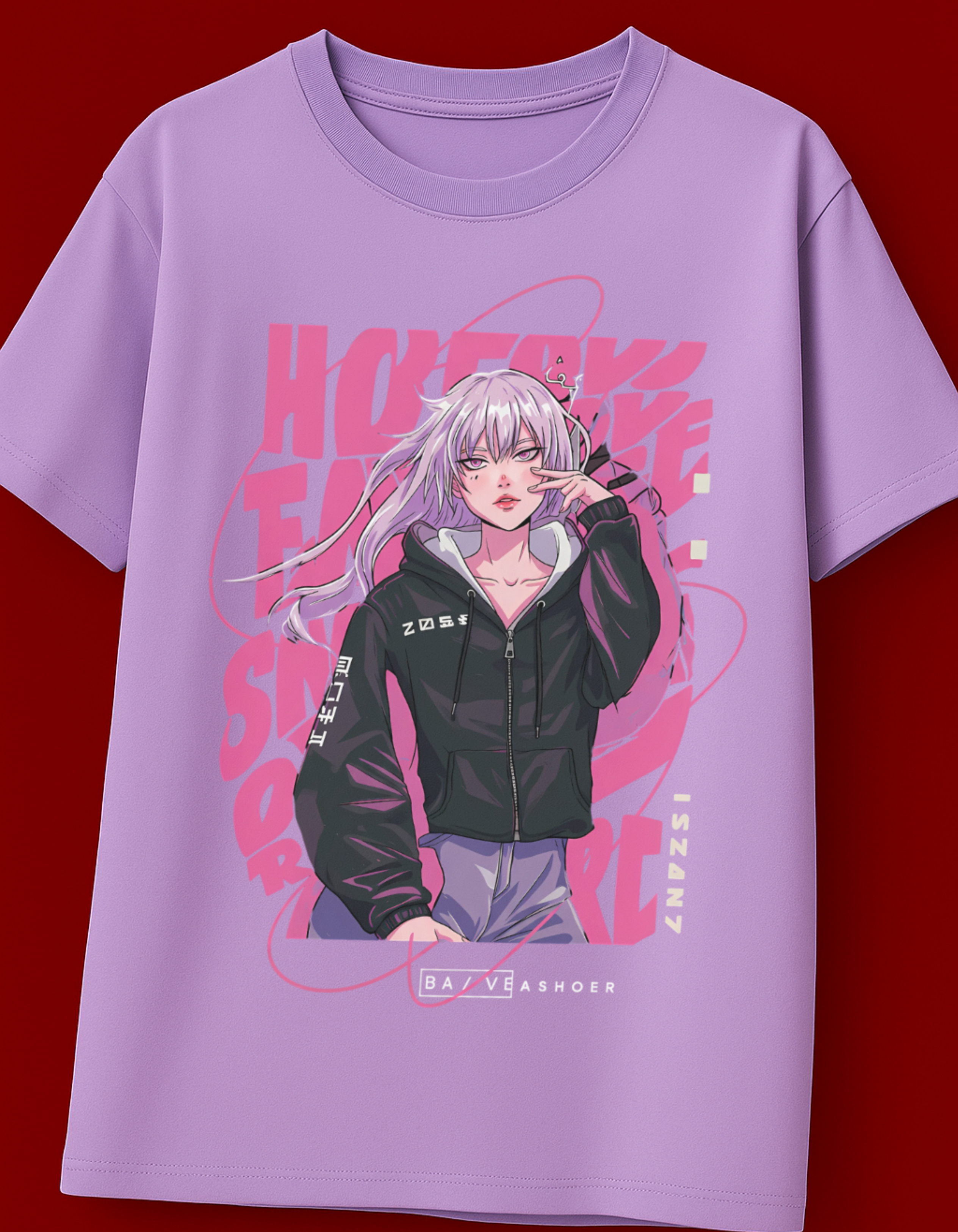 Oversized Anime Print T-Shirt