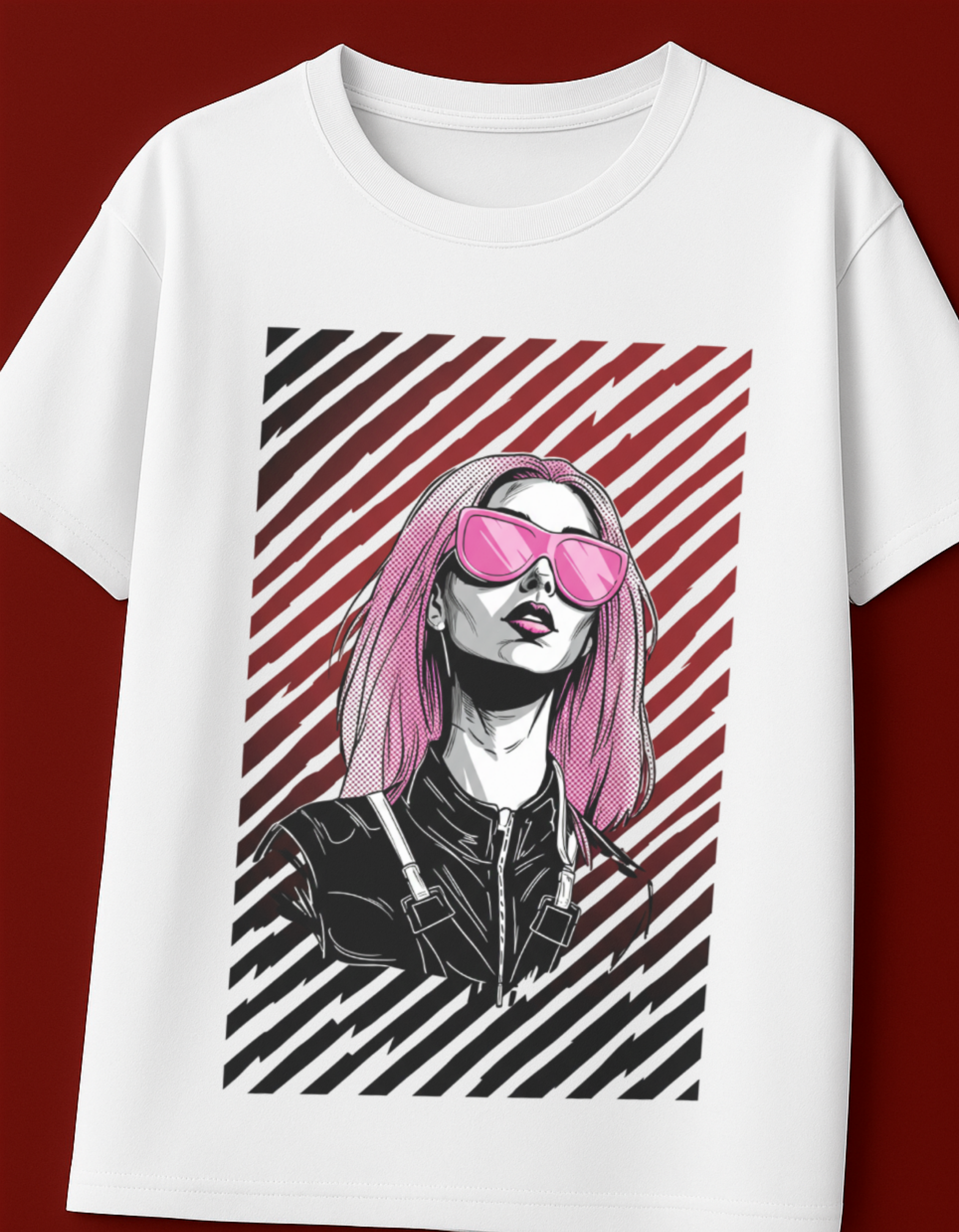 Pink Shades Oversized Graphic T-Shirt