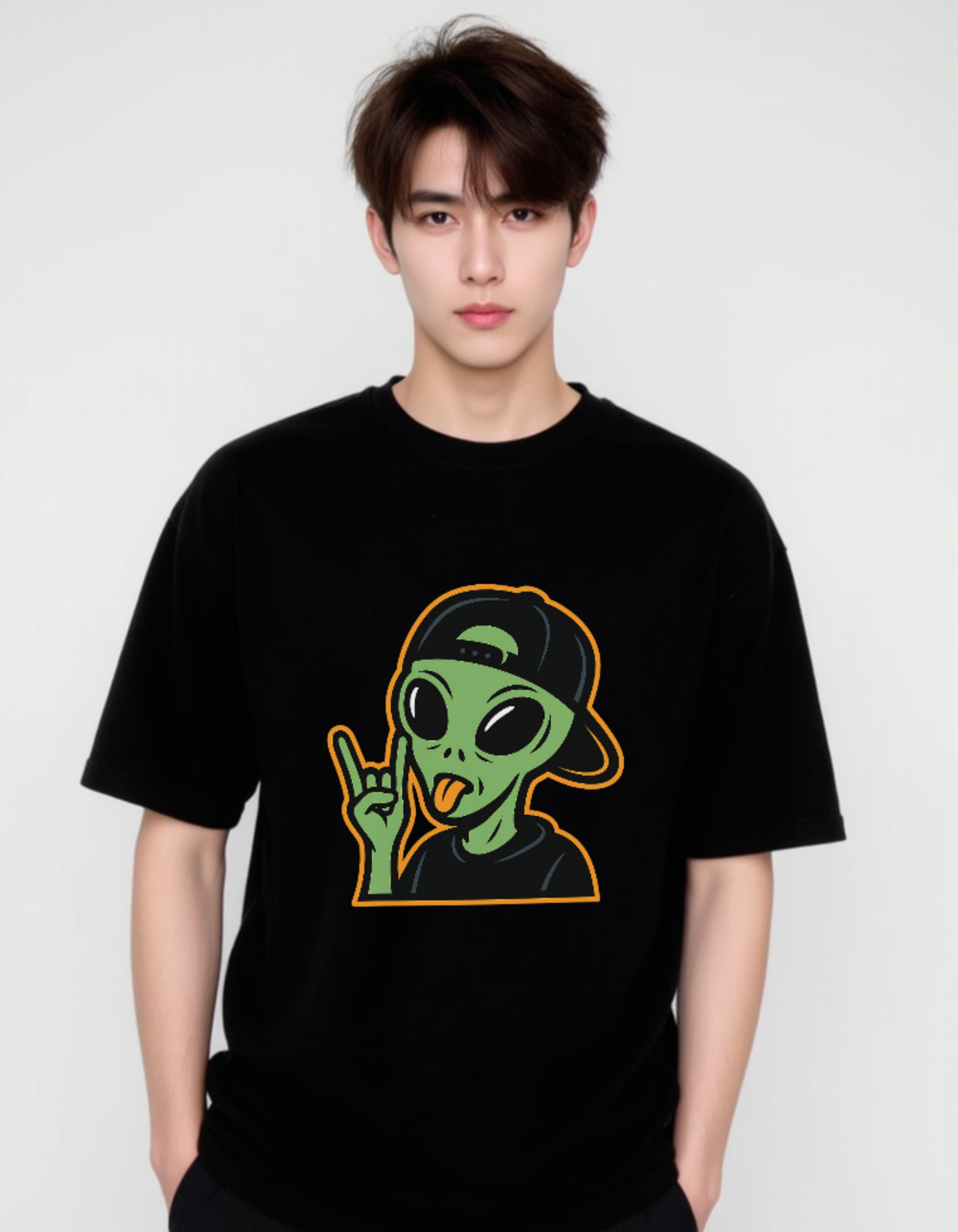 Alien Drip Black Graphic Tee