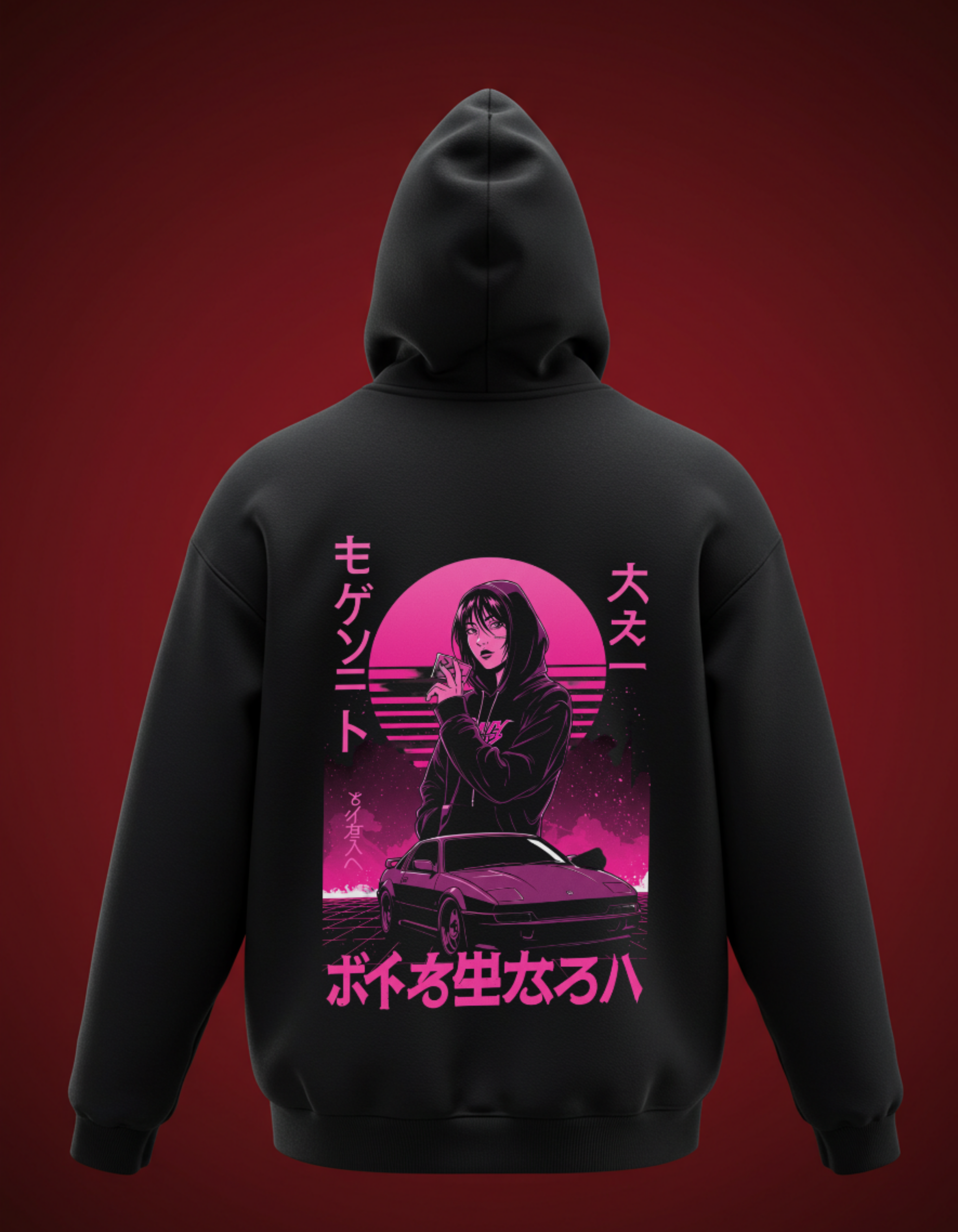 Neo-Tokyo Night Drive Oversized Hoodie
