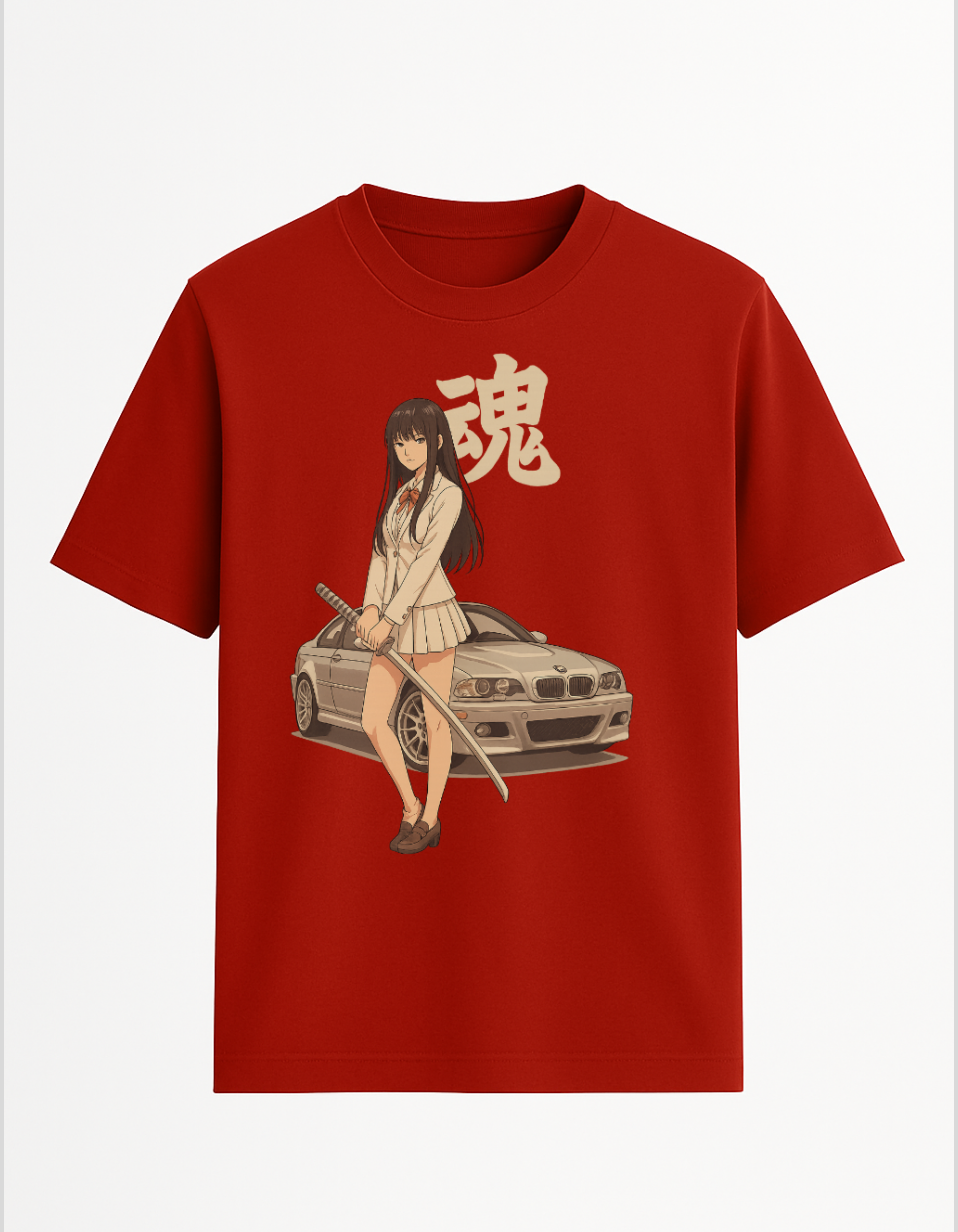 Katana Girl Red Oversized Tee