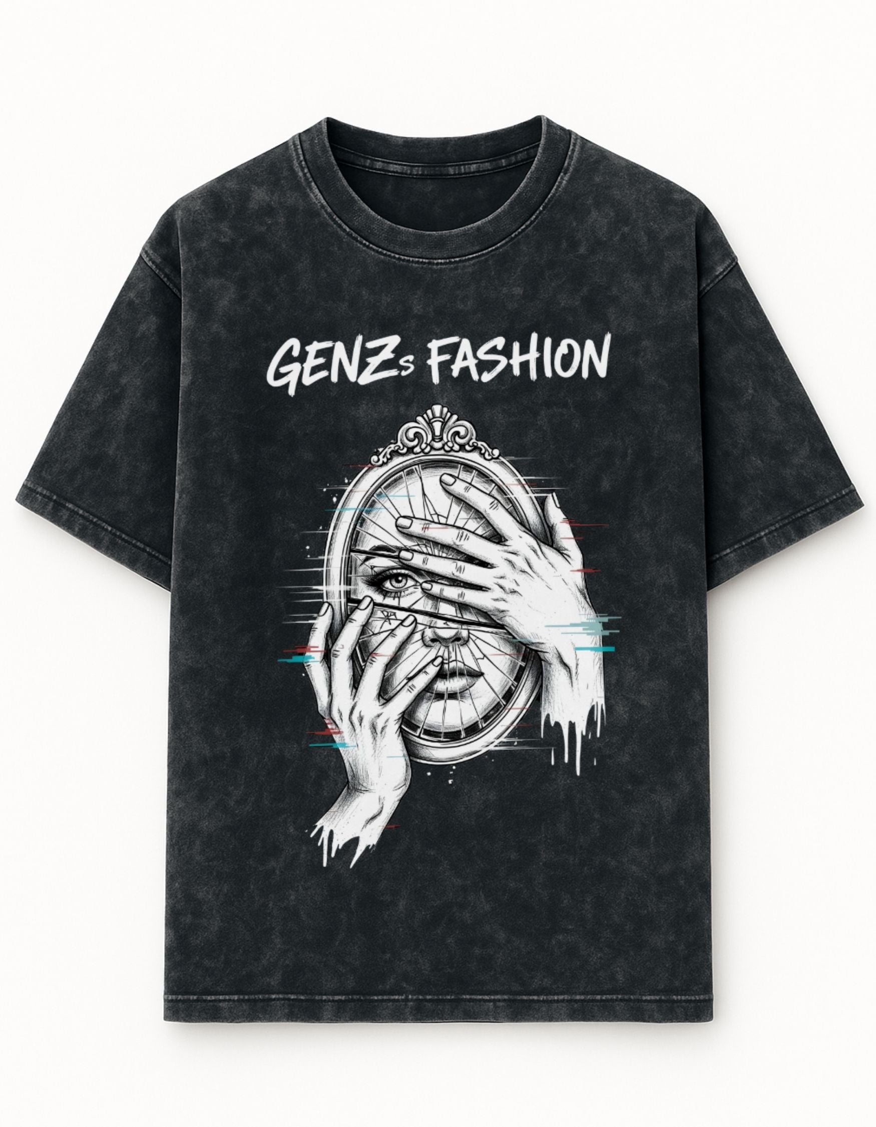 Fractured Reflection Acid Wash Oversized Tee