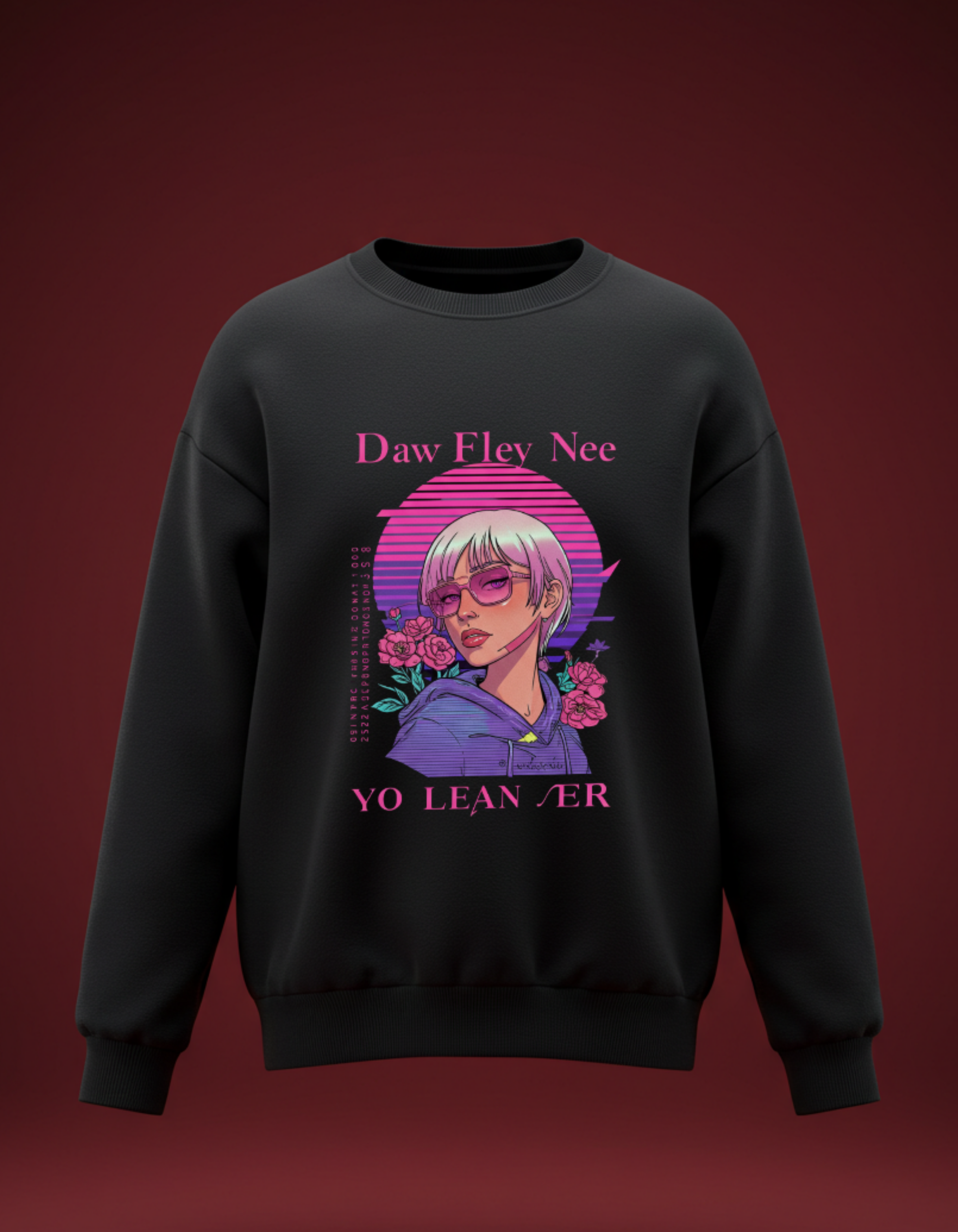 Retro Neon Girl Oversized Sweatshirt