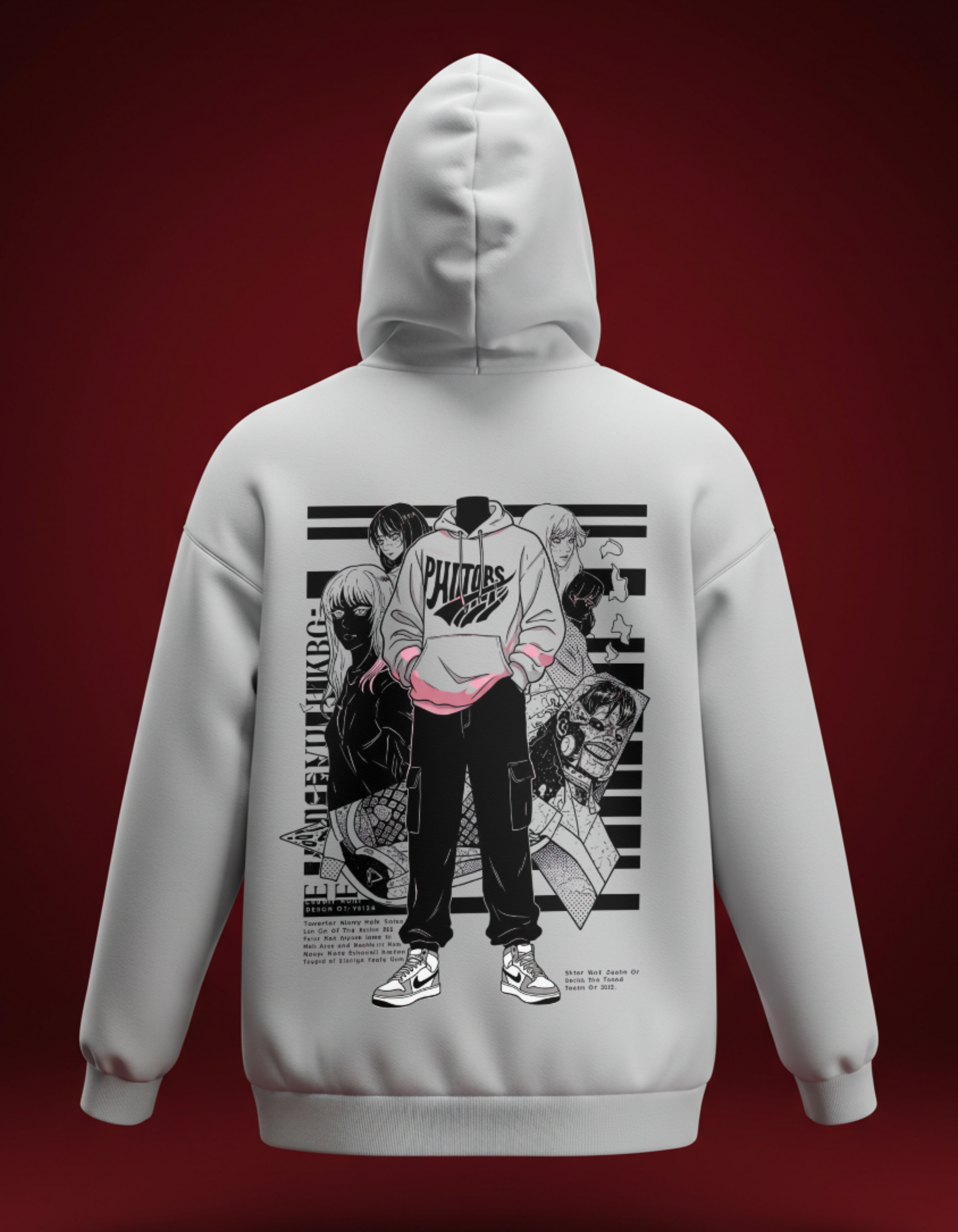 Anime Collage Oversized Hoodie