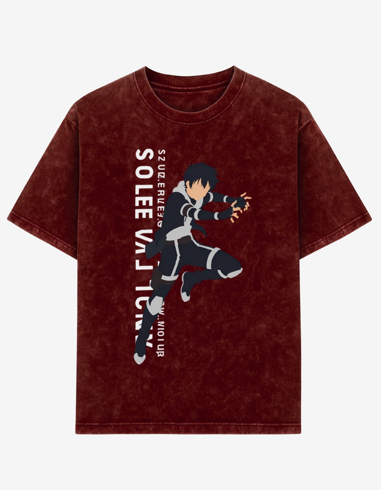 Anime Warrior Acid Wash Oversized Tee