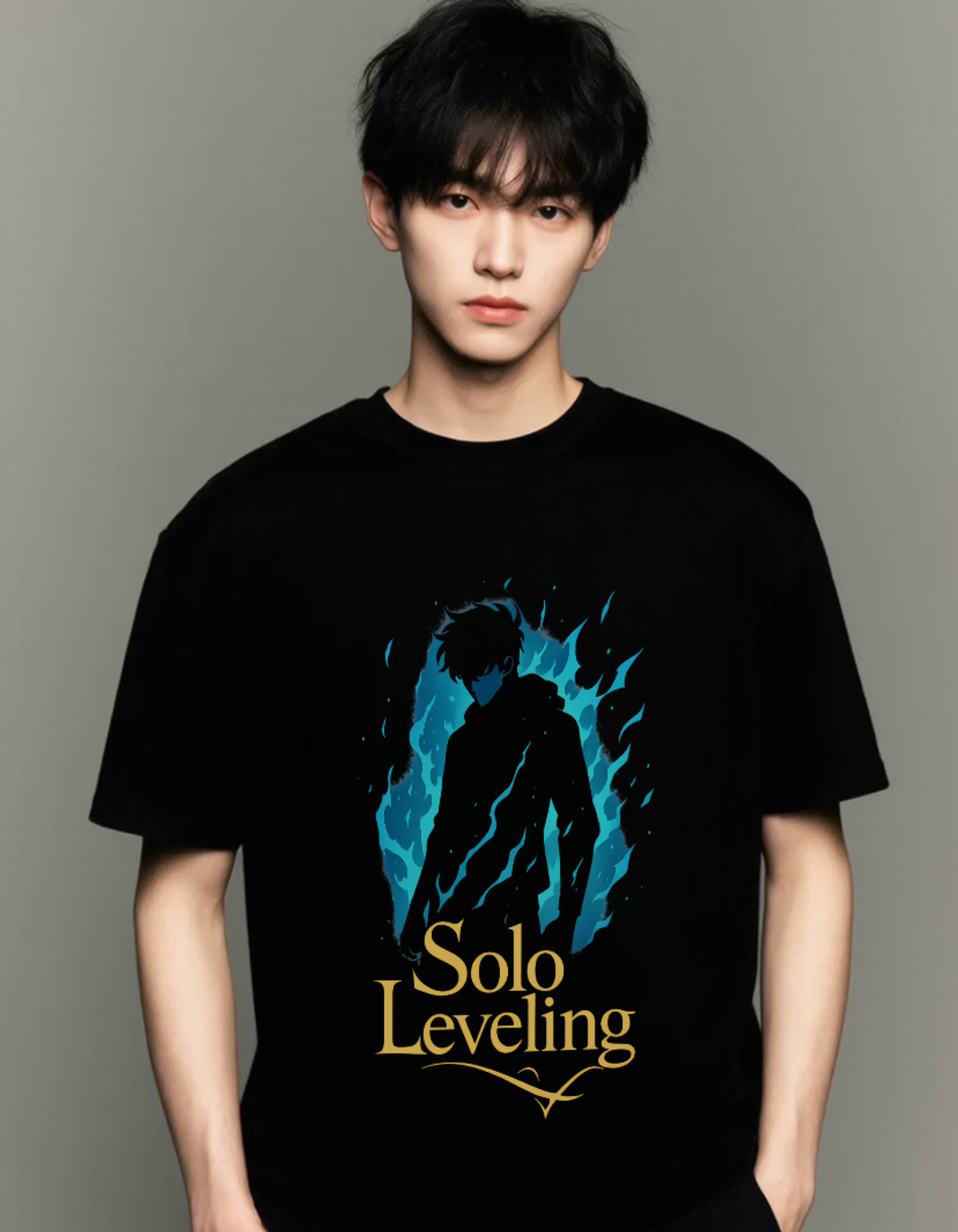 Solo Leveling Black Oversized Tee