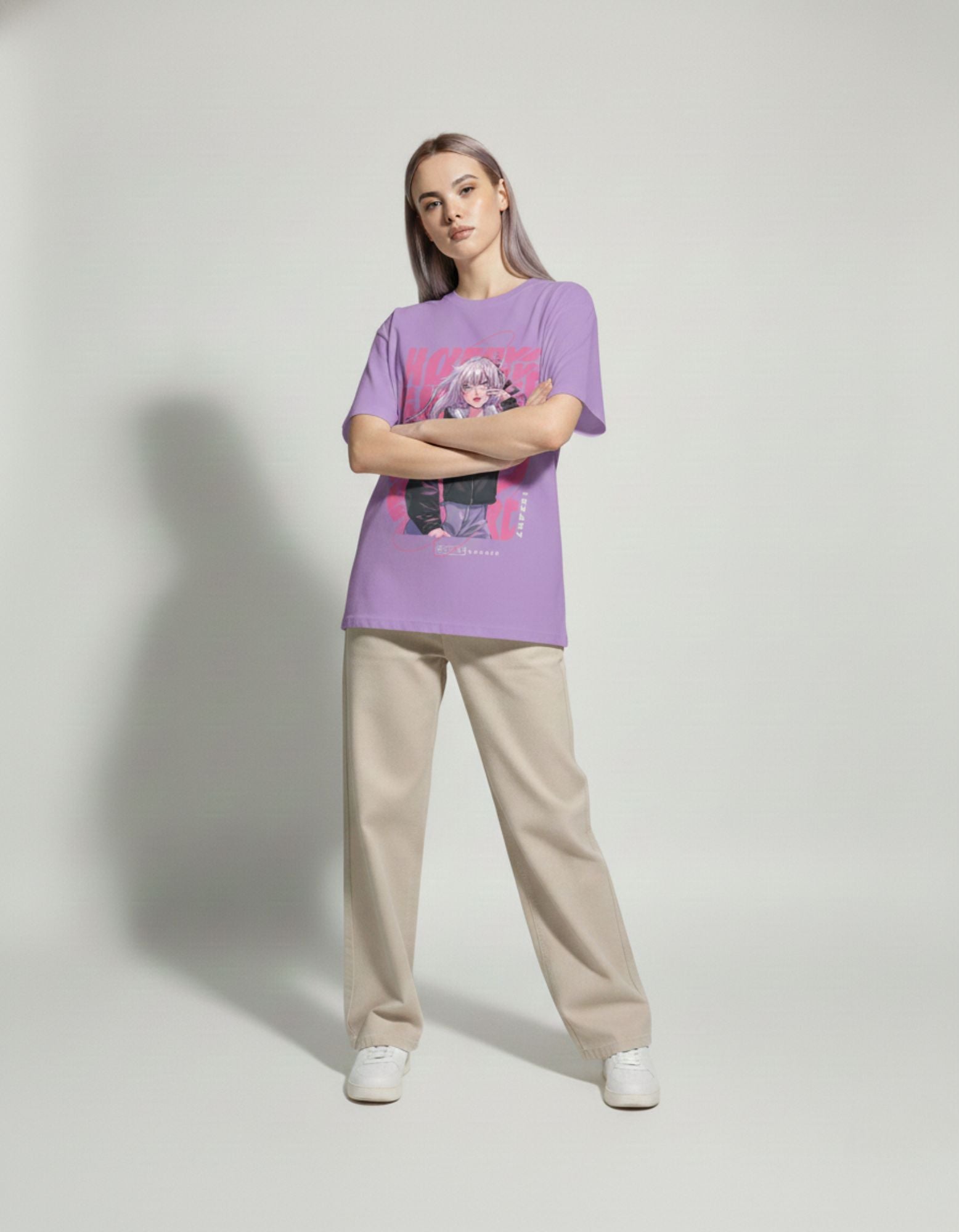 Oversized Anime Print T-Shirt