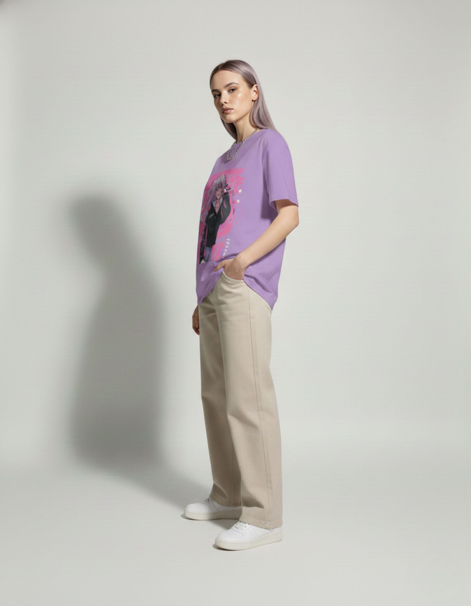 Oversized Anime Print T-Shirt