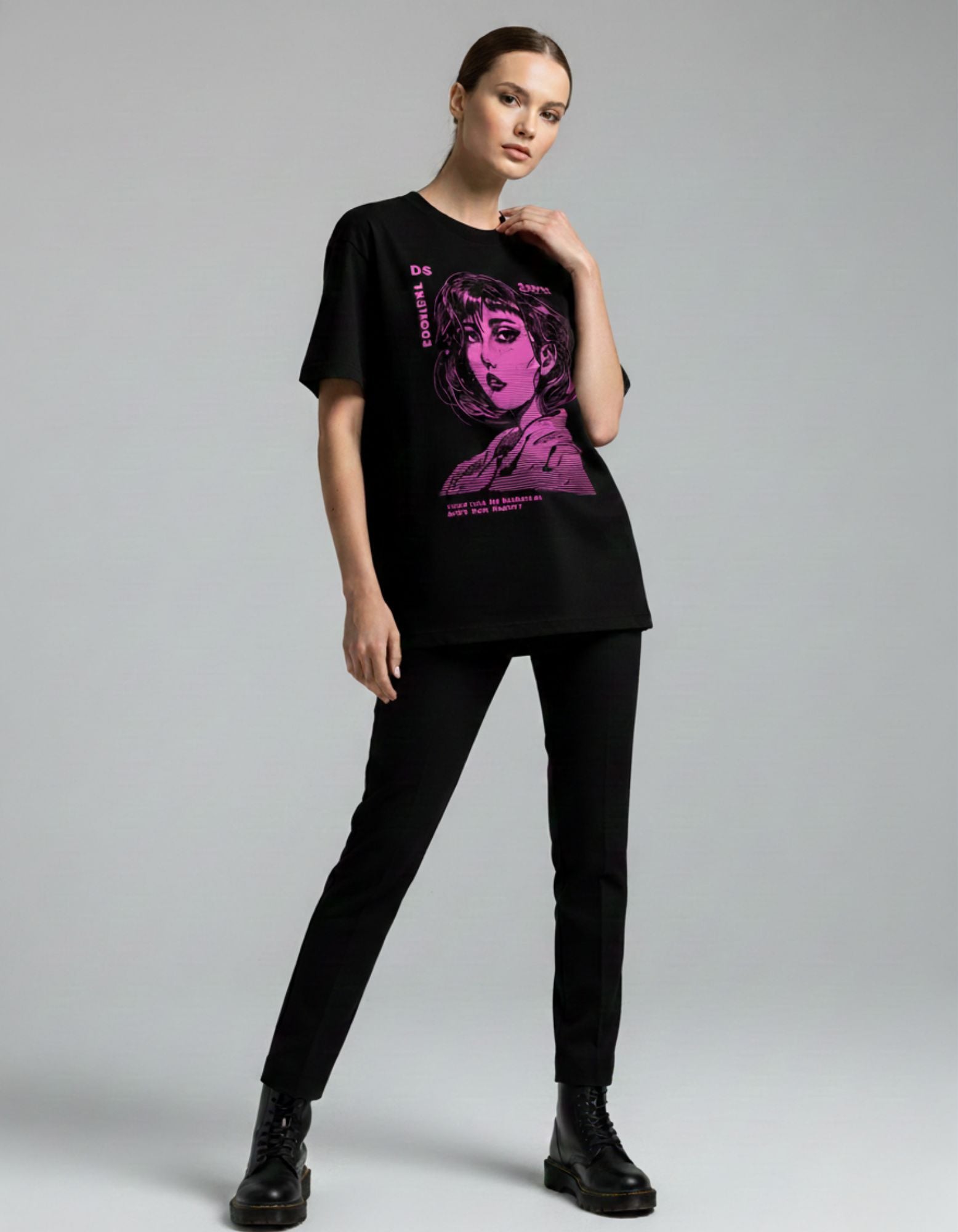 Neon Noir Cyberpunk Oversized T-Shirt