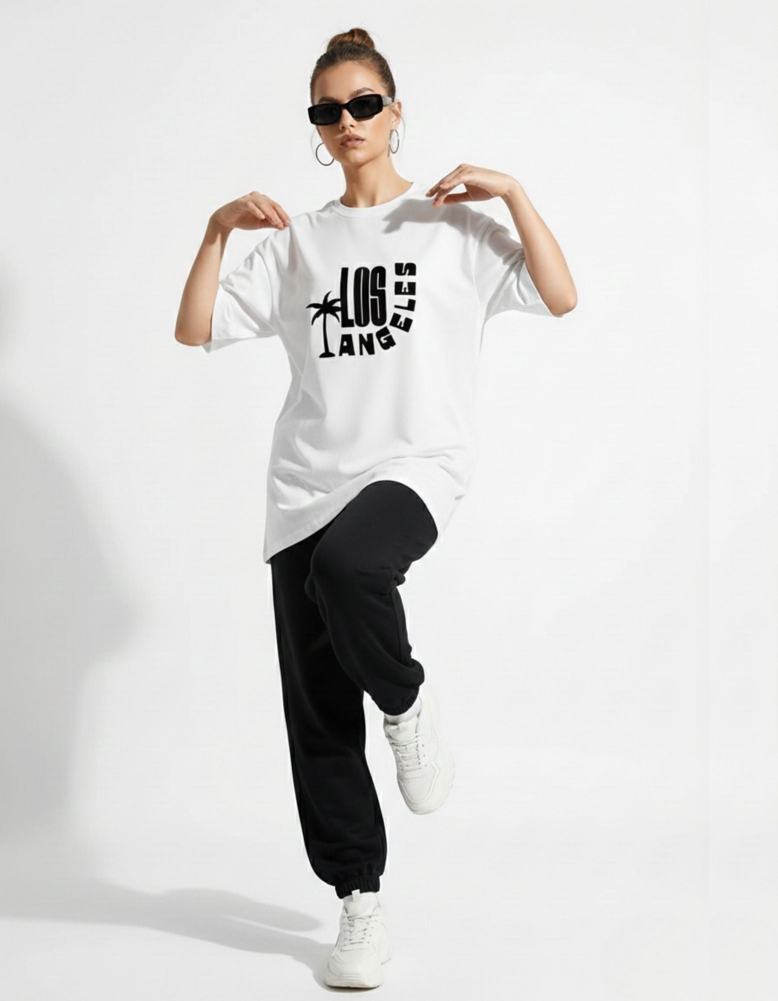 Terry Oversized T-Shirt with Los Angeles Print – Bold City Vibes