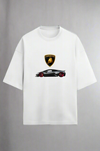 Terry Oversized T-Shirt with Lamborghini Print