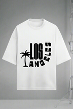 Terry Oversized T-Shirt with Los Angeles Print – Bold City Vibes