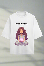 Terry Oversized T-Shirt with Girl Focused Design – Empowering Style