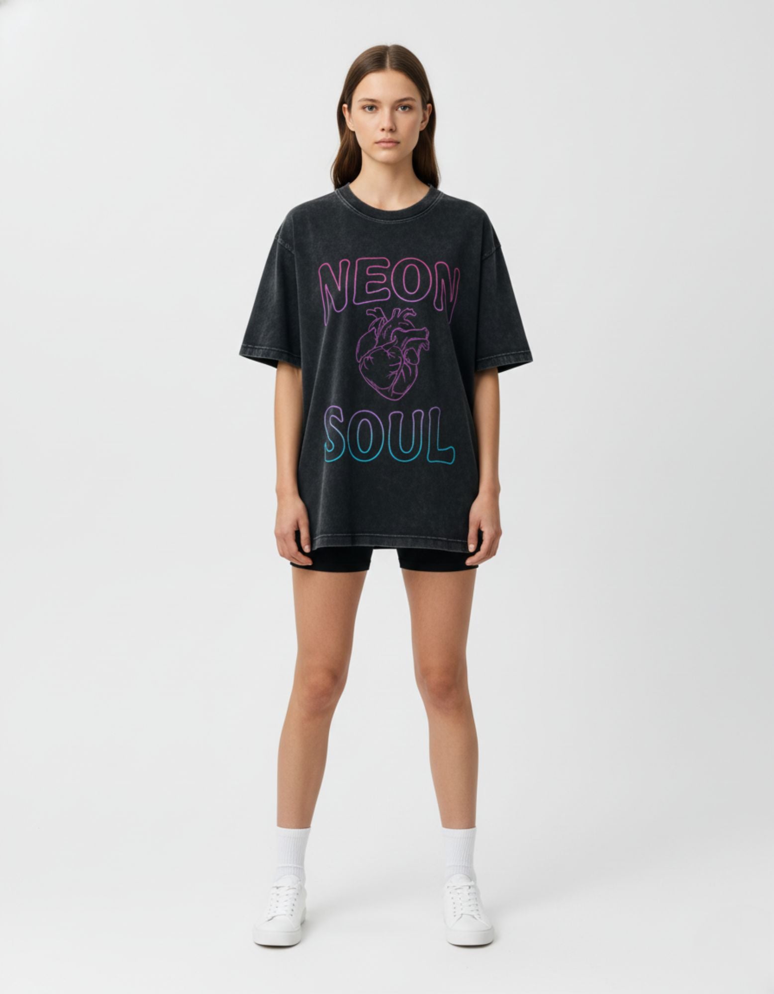 Neon Soul Acid Wash Oversized Tee
