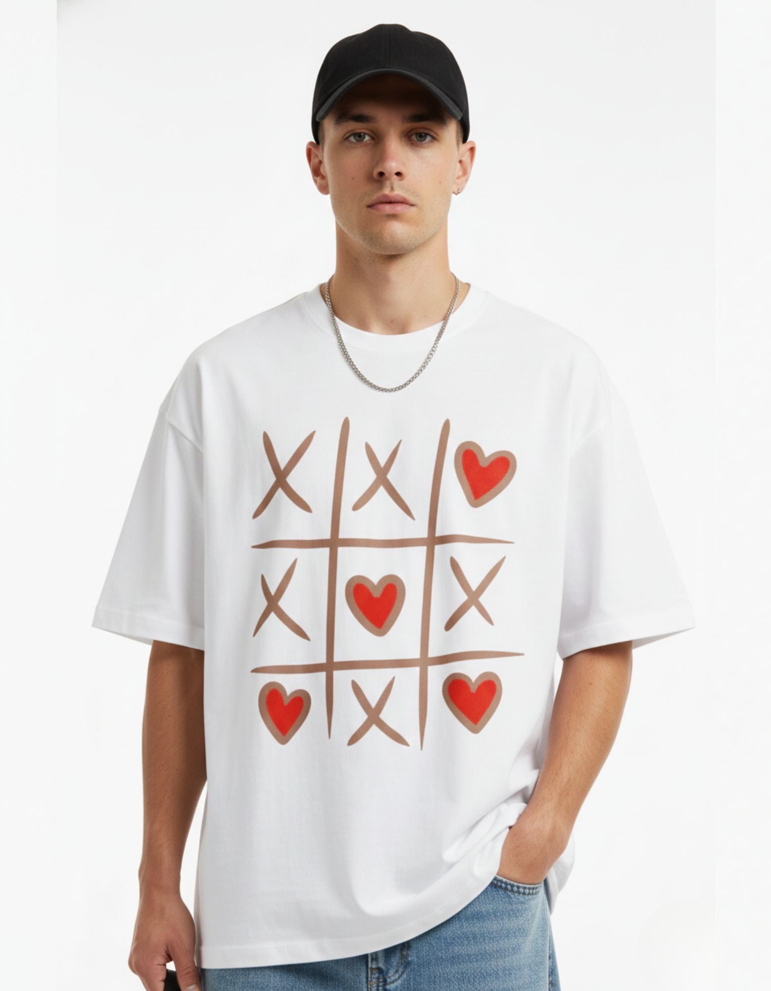 Add Love to Your Style with the Tic-Tac-Toe Heart Terry T-Shirt