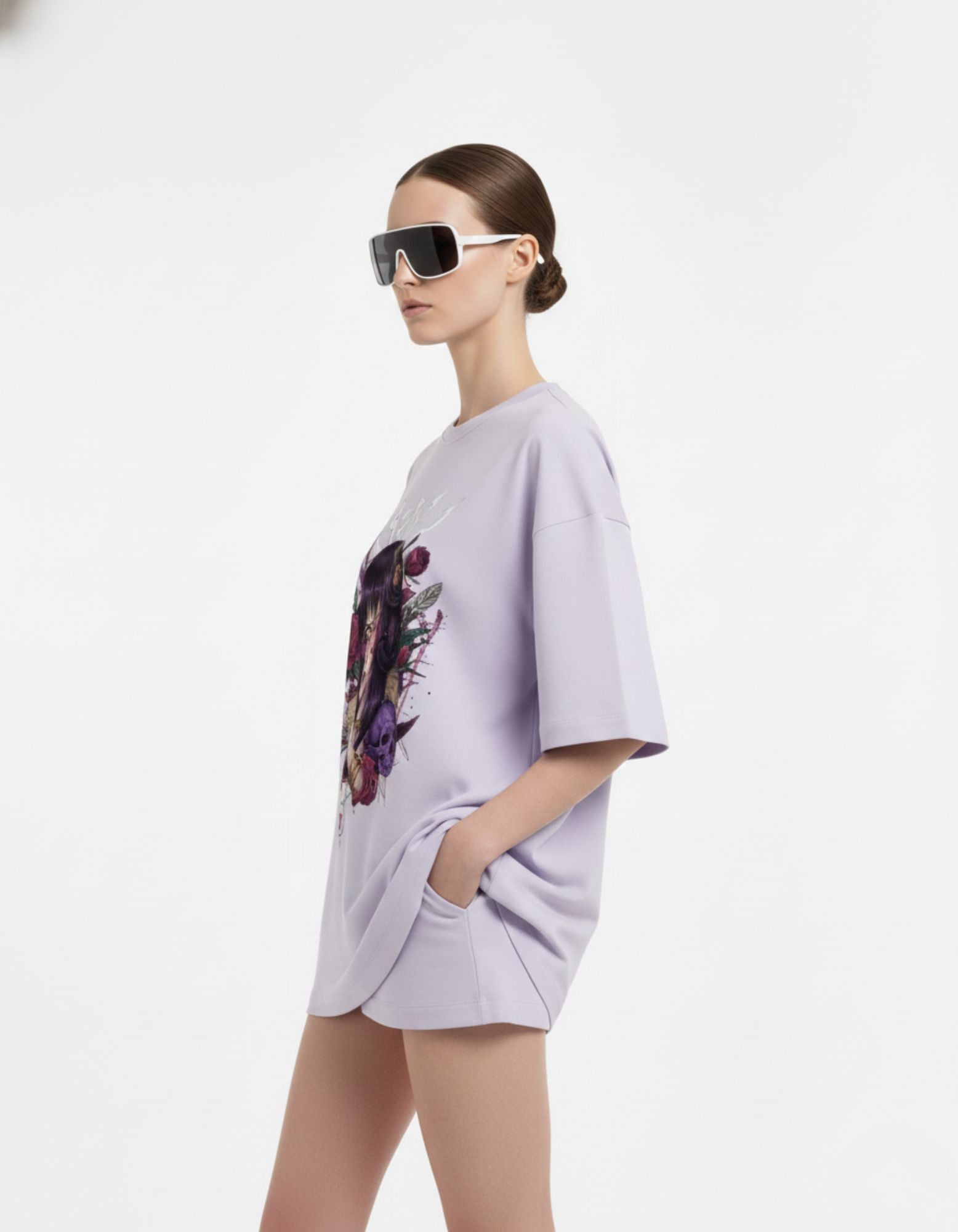 Terry Oversized Tee – Dark Rose Edition
