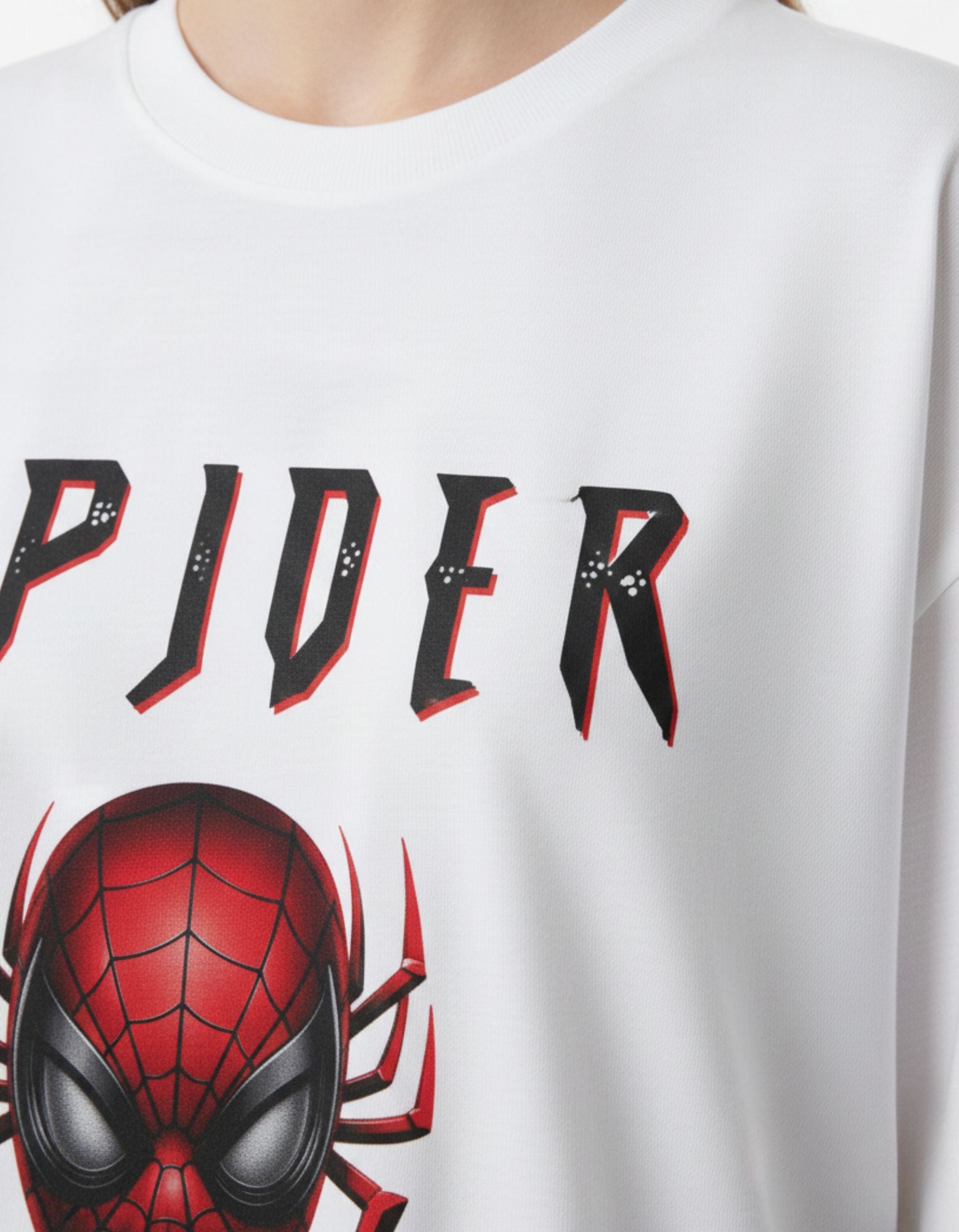 Terry Oversized T-Shirt with Spider-Man Print – Heroic Style