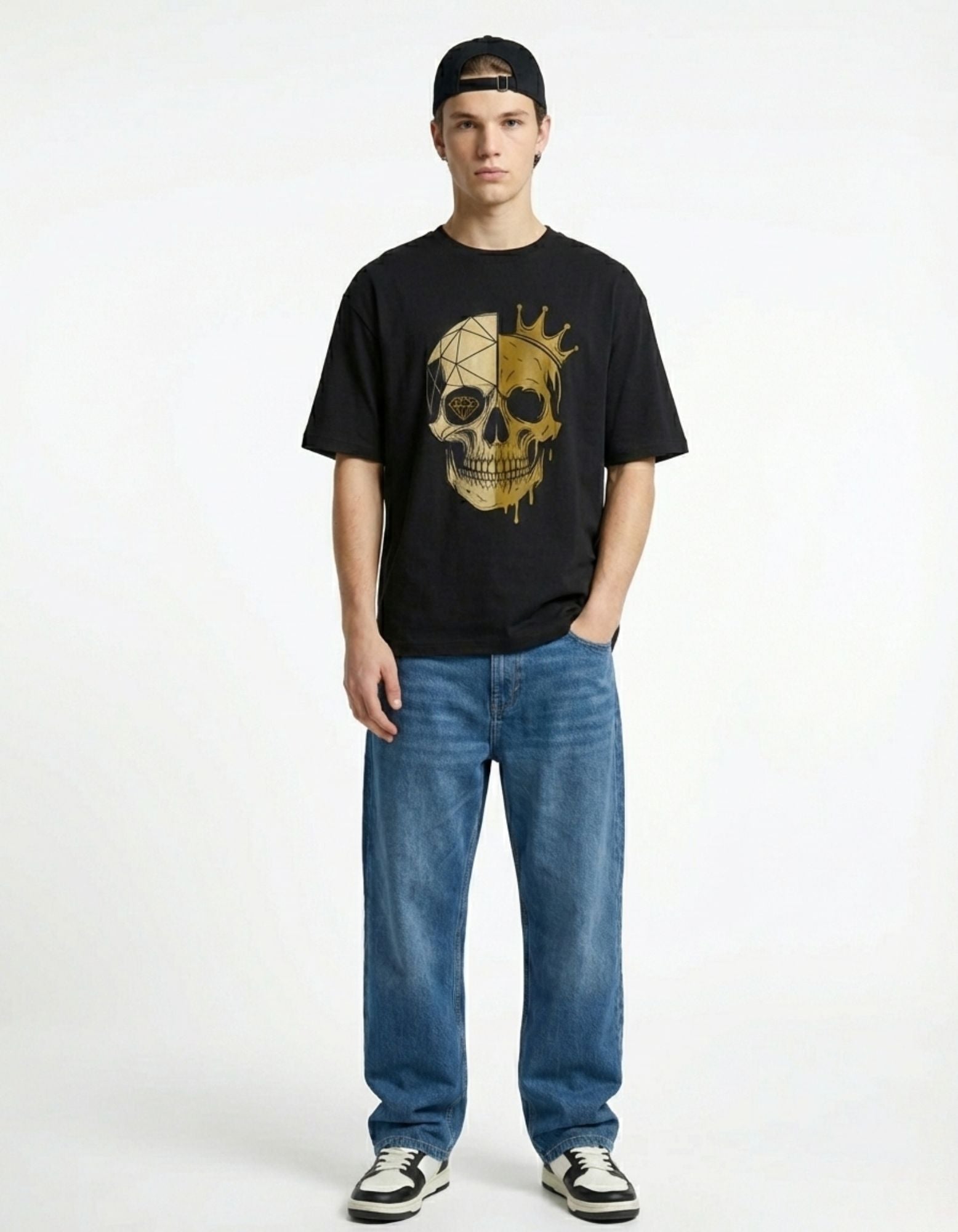 Royal Skull Drip Black Tee