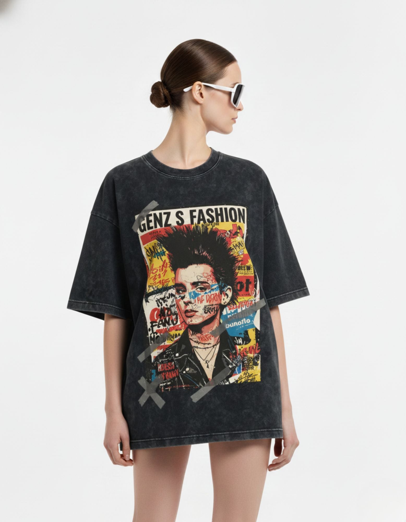 Street Riot Acid Wash Oversized Tee