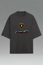 Terry Oversized T-Shirt with Lamborghini Print