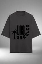 Terry Oversized T-Shirt with Los Angeles Print – Bold City Vibes