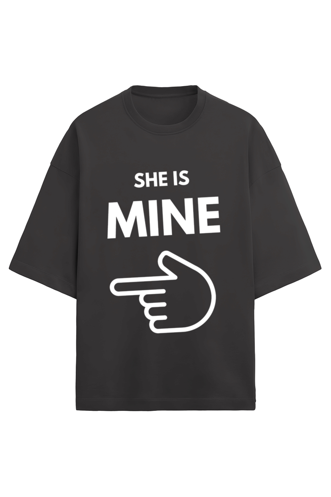 She Is Mine" Love Couple Terry Cloth T-shirt