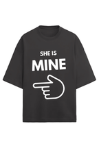 She Is Mine" Love Couple Terry Cloth T-shirt