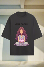 Terry Oversized T-Shirt with Girl Focused Design – Empowering Style