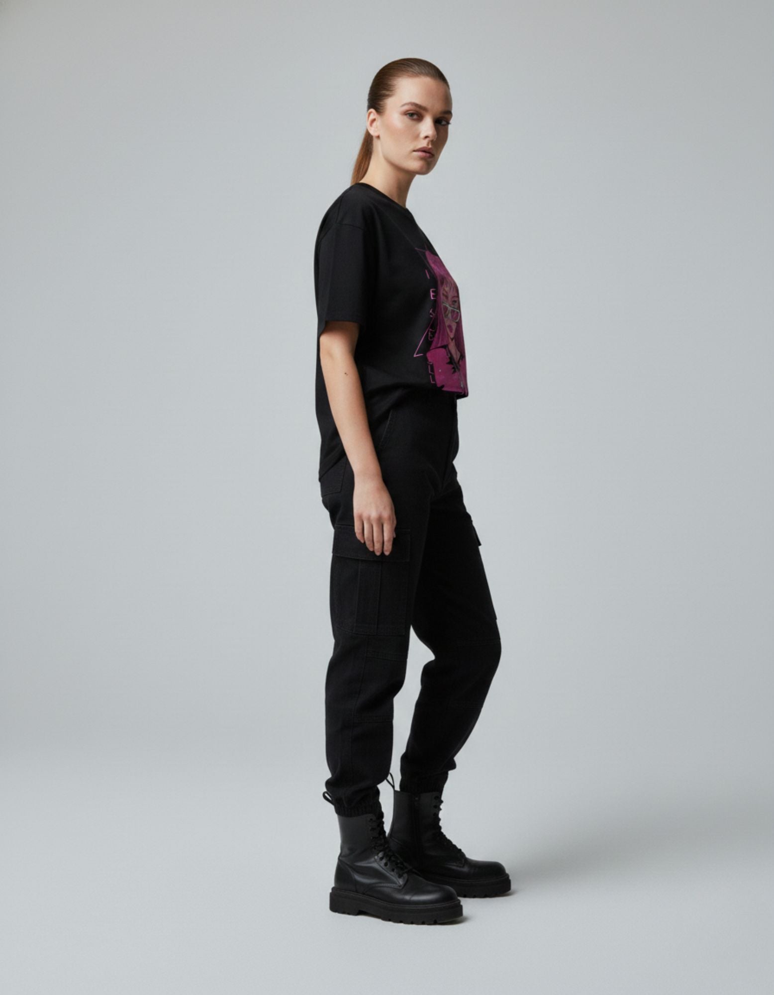 Cyber Girl Graphic Oversized T-Shirt