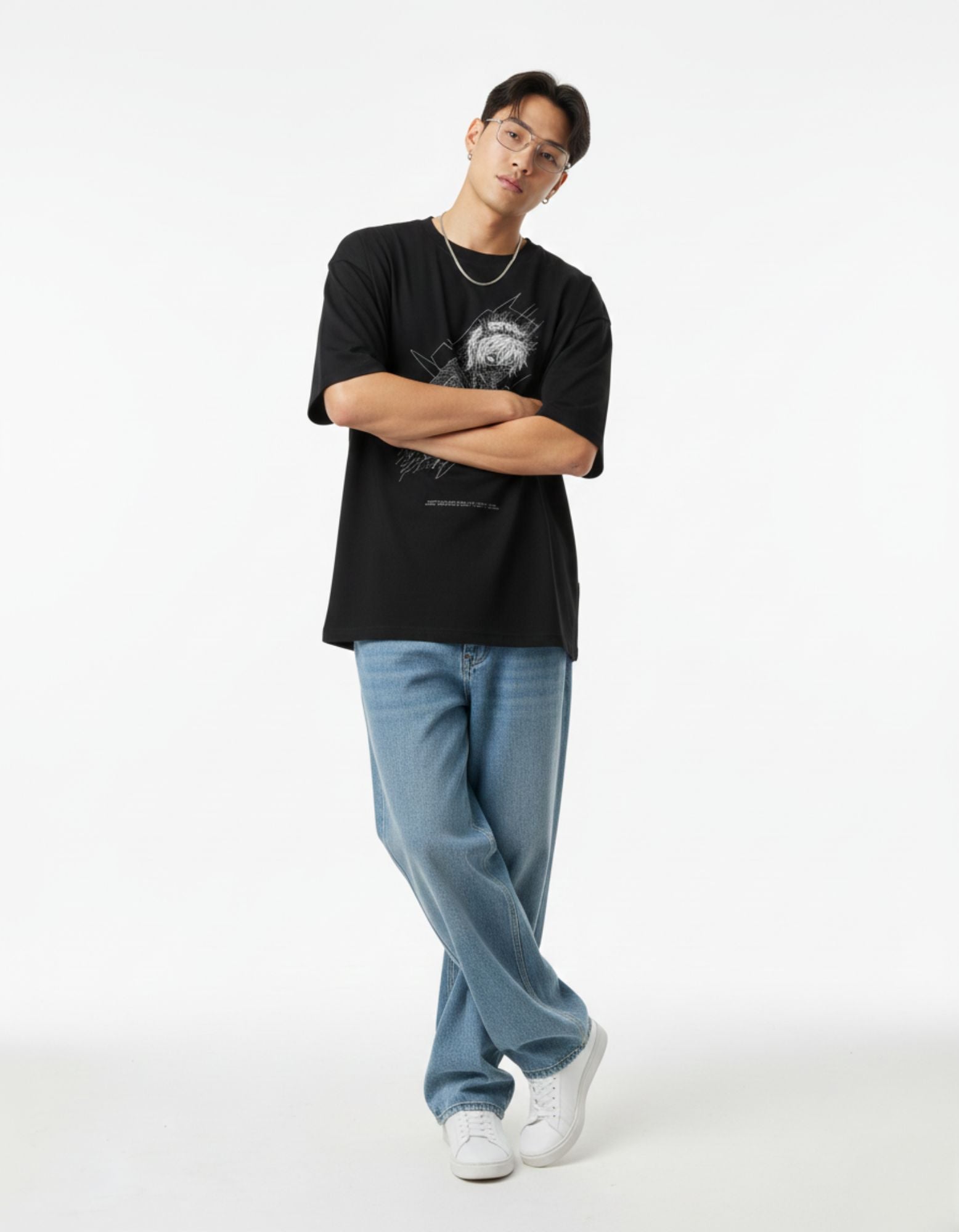 Glitchcore Anime Oversized T-Shirt