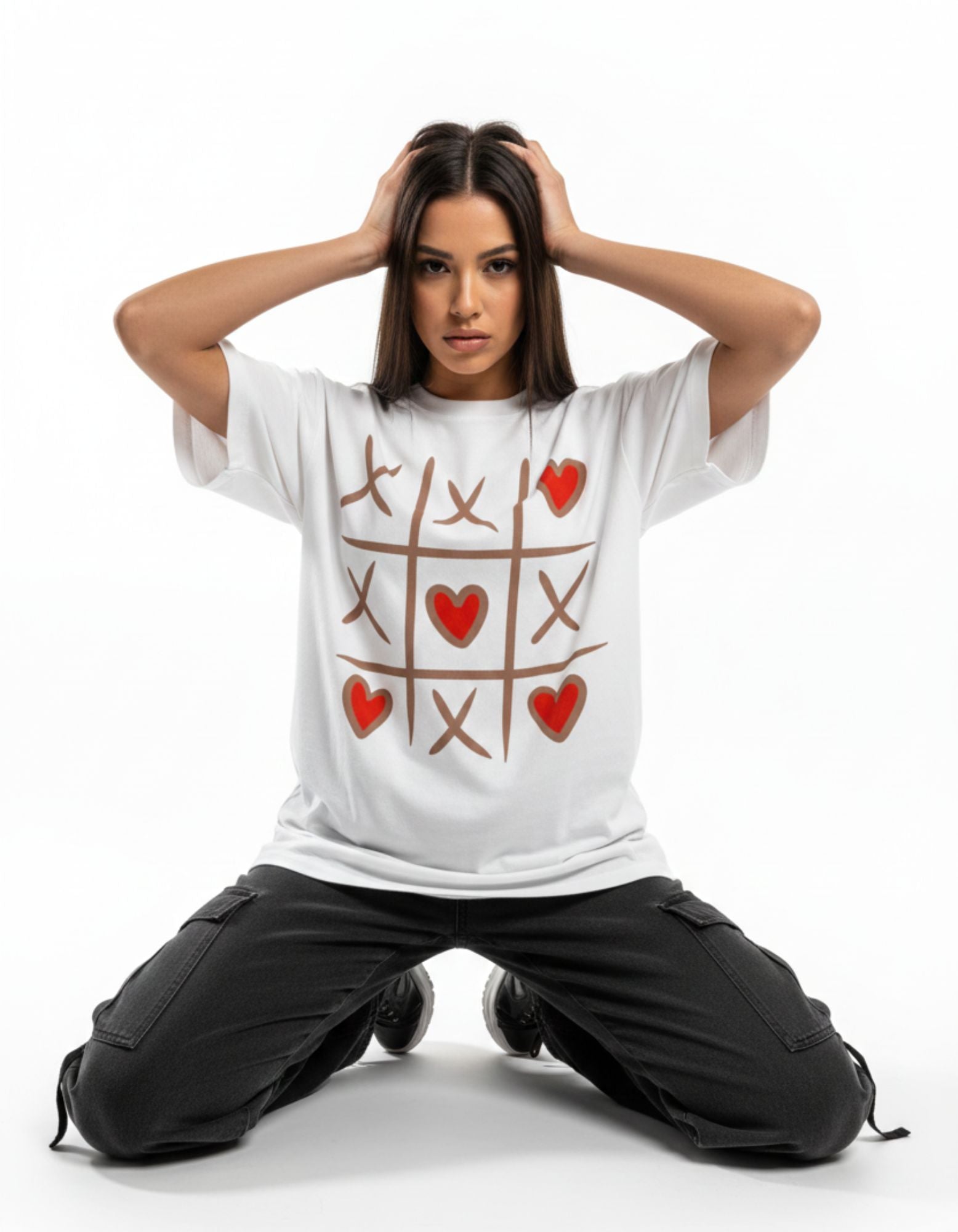 Add Love to Your Style with the Tic-Tac-Toe Heart Terry T-Shirt