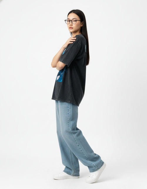 Anime Striker Squad Acid Wash Oversized Tee