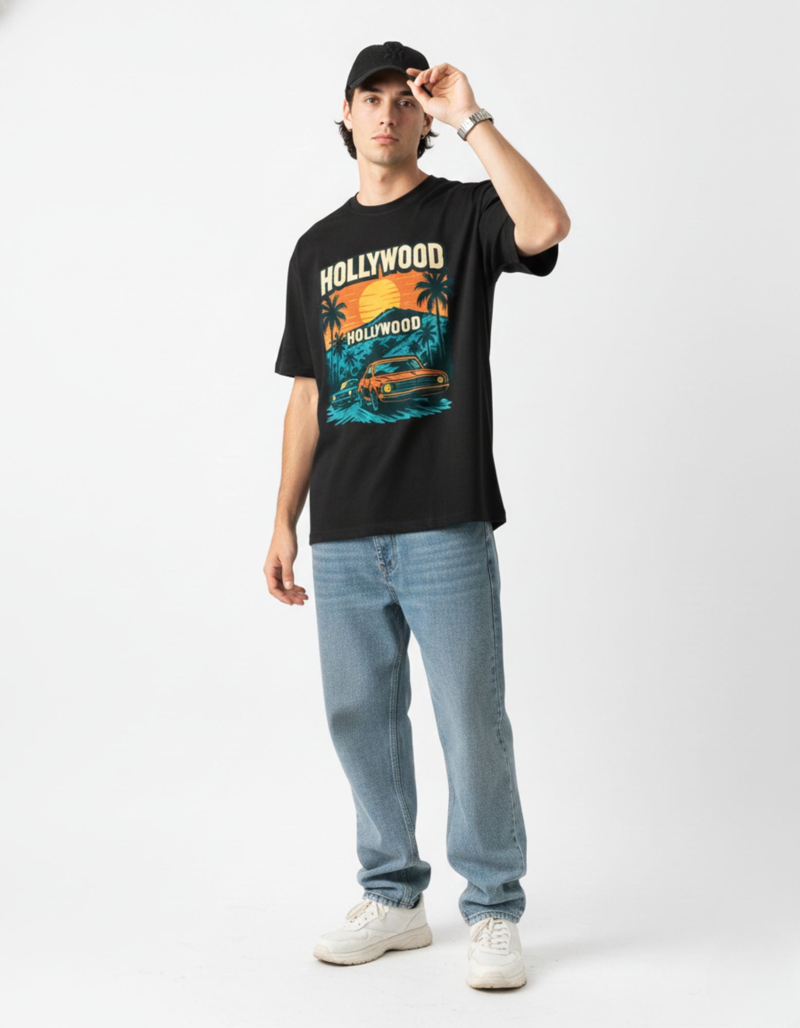 Hollywood Sunset Green Graphic Tee