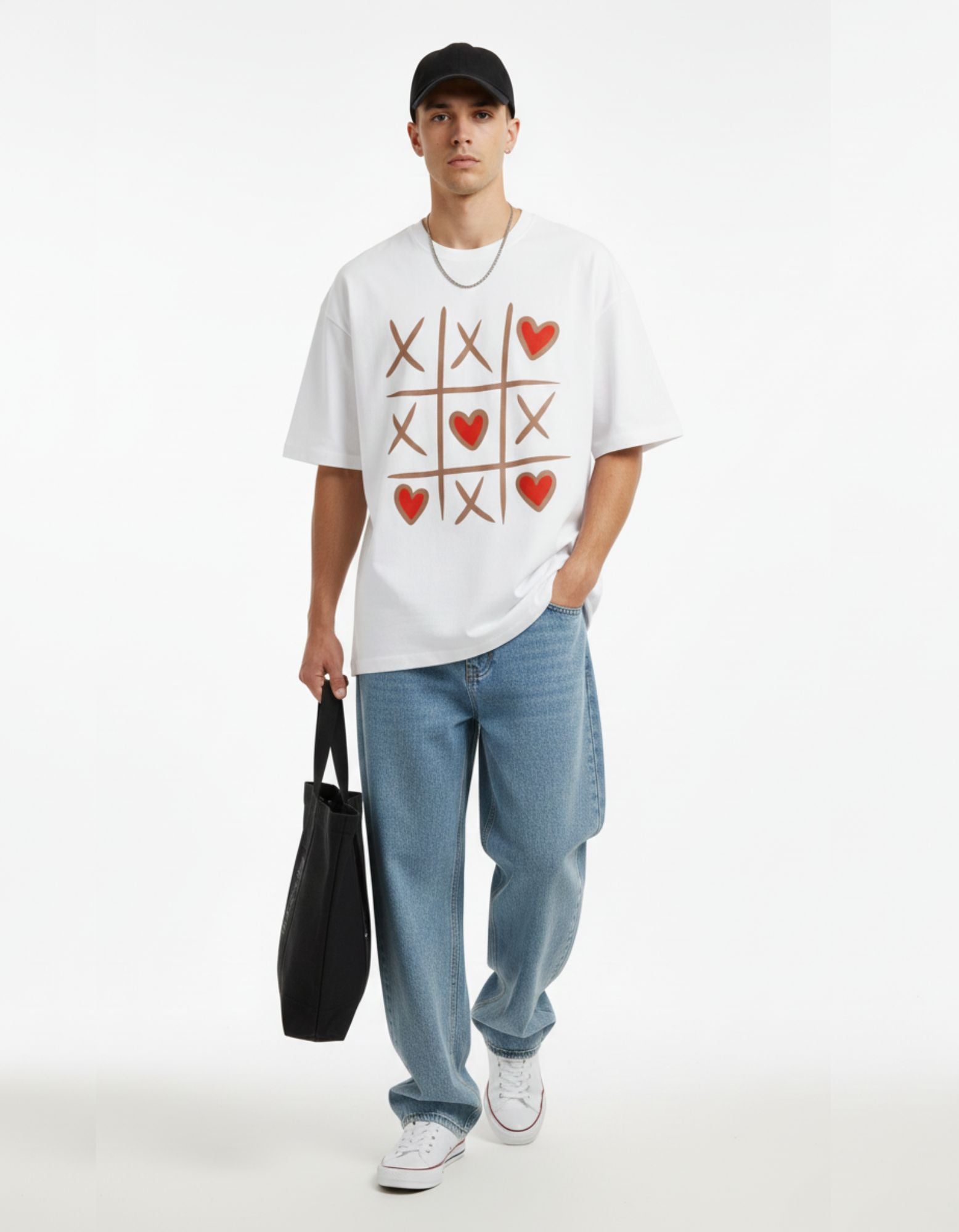 Add Love to Your Style with the Tic-Tac-Toe Heart Terry T-Shirt