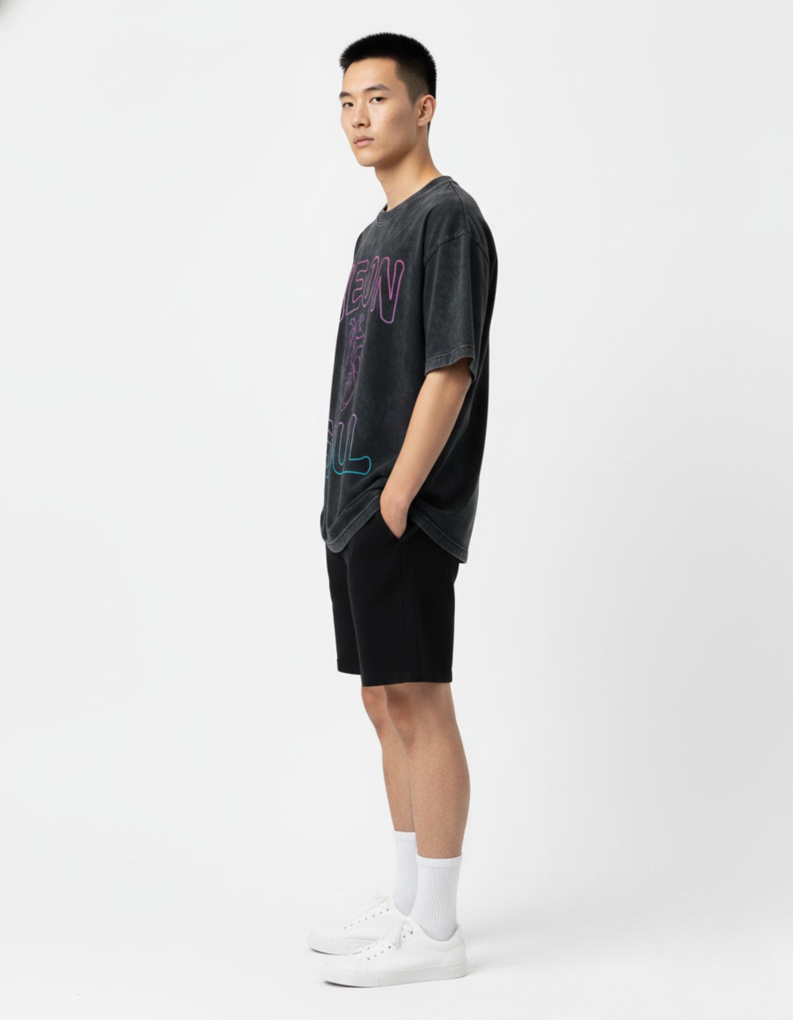Neon Soul Acid Wash Oversized Tee