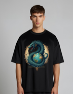 Leviathan Dragon Globe Terry T-Shirt – Bold Mythical Style
