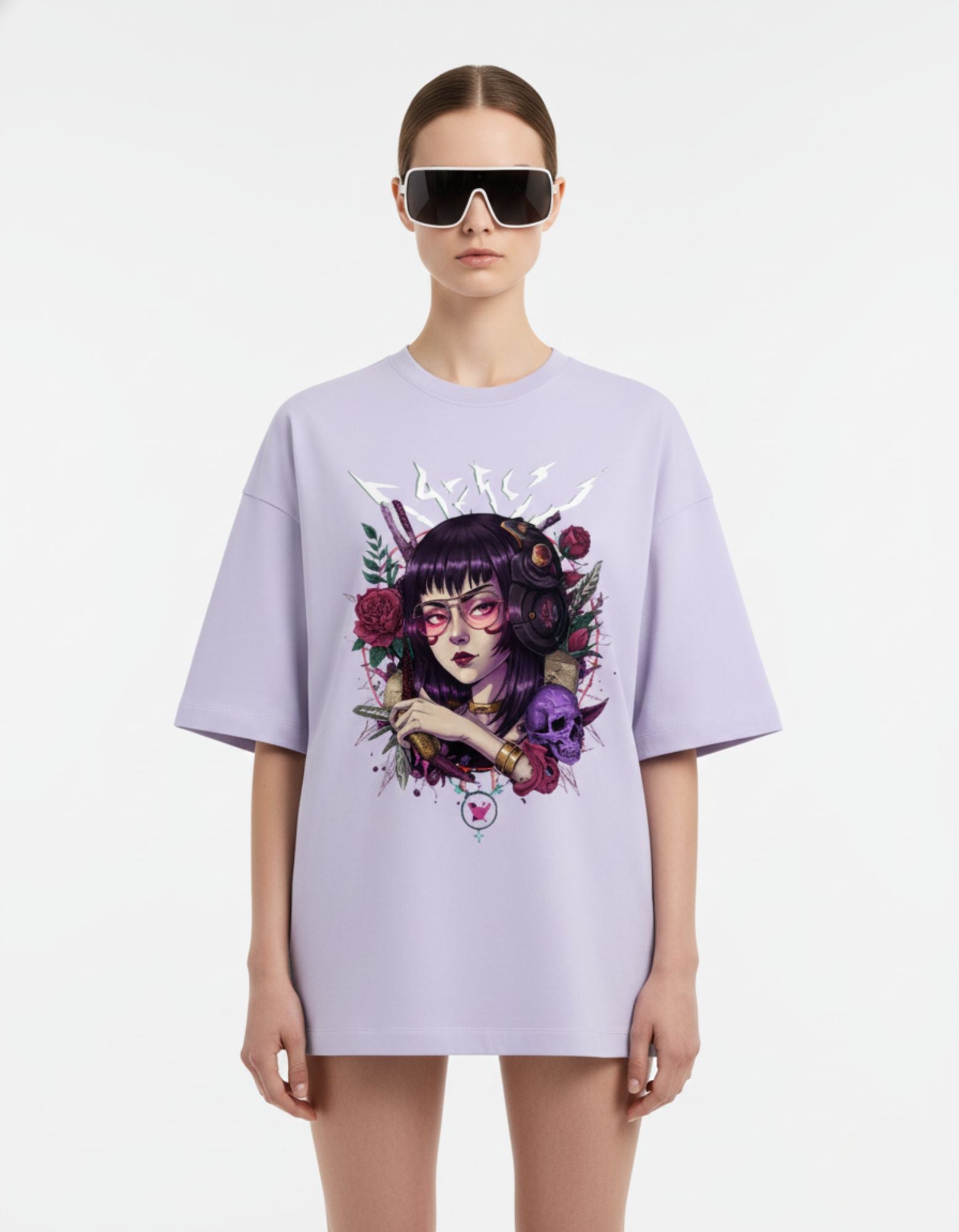 Terry Oversized Tee – Dark Rose Edition