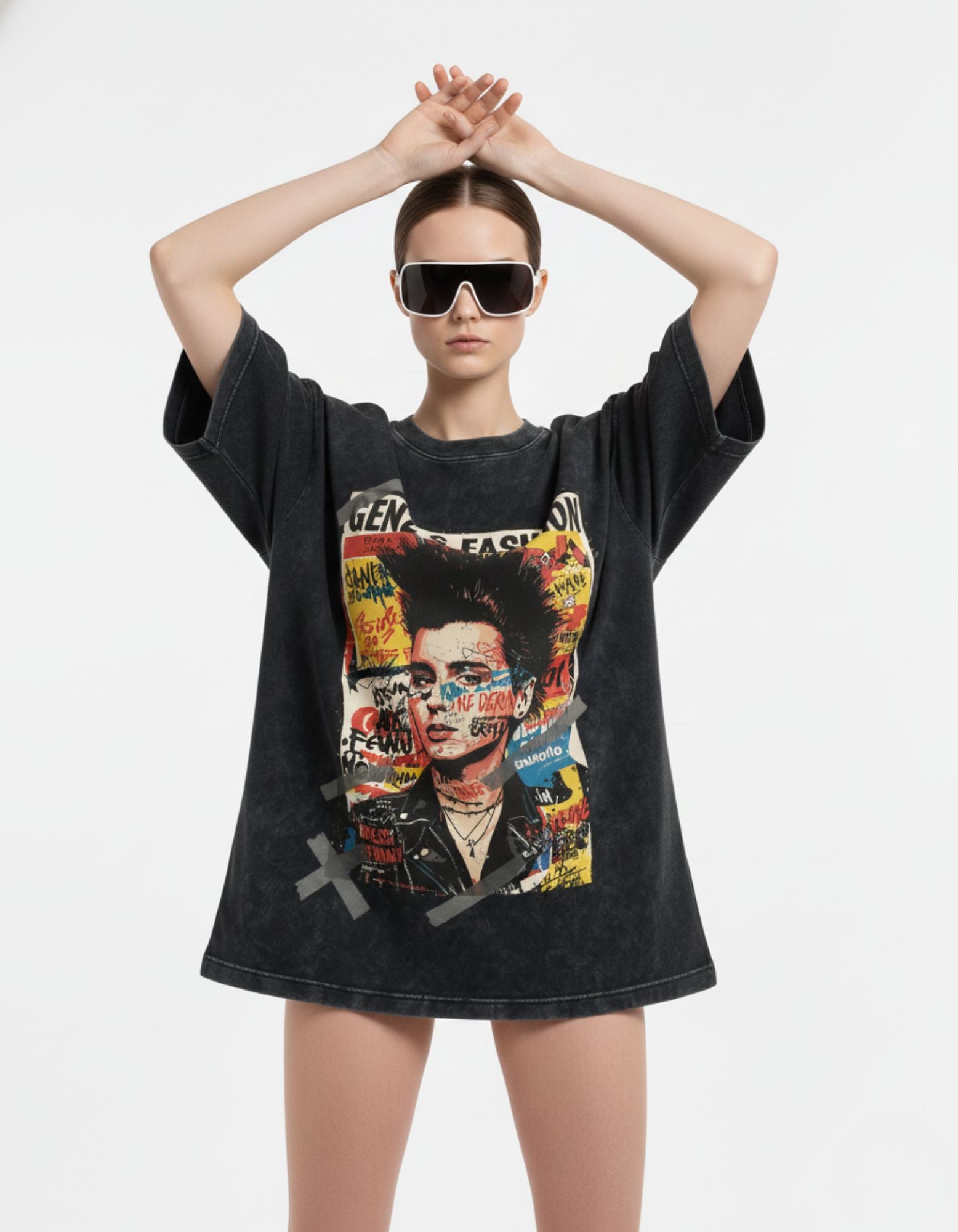 Street Riot Acid Wash Oversized Tee
