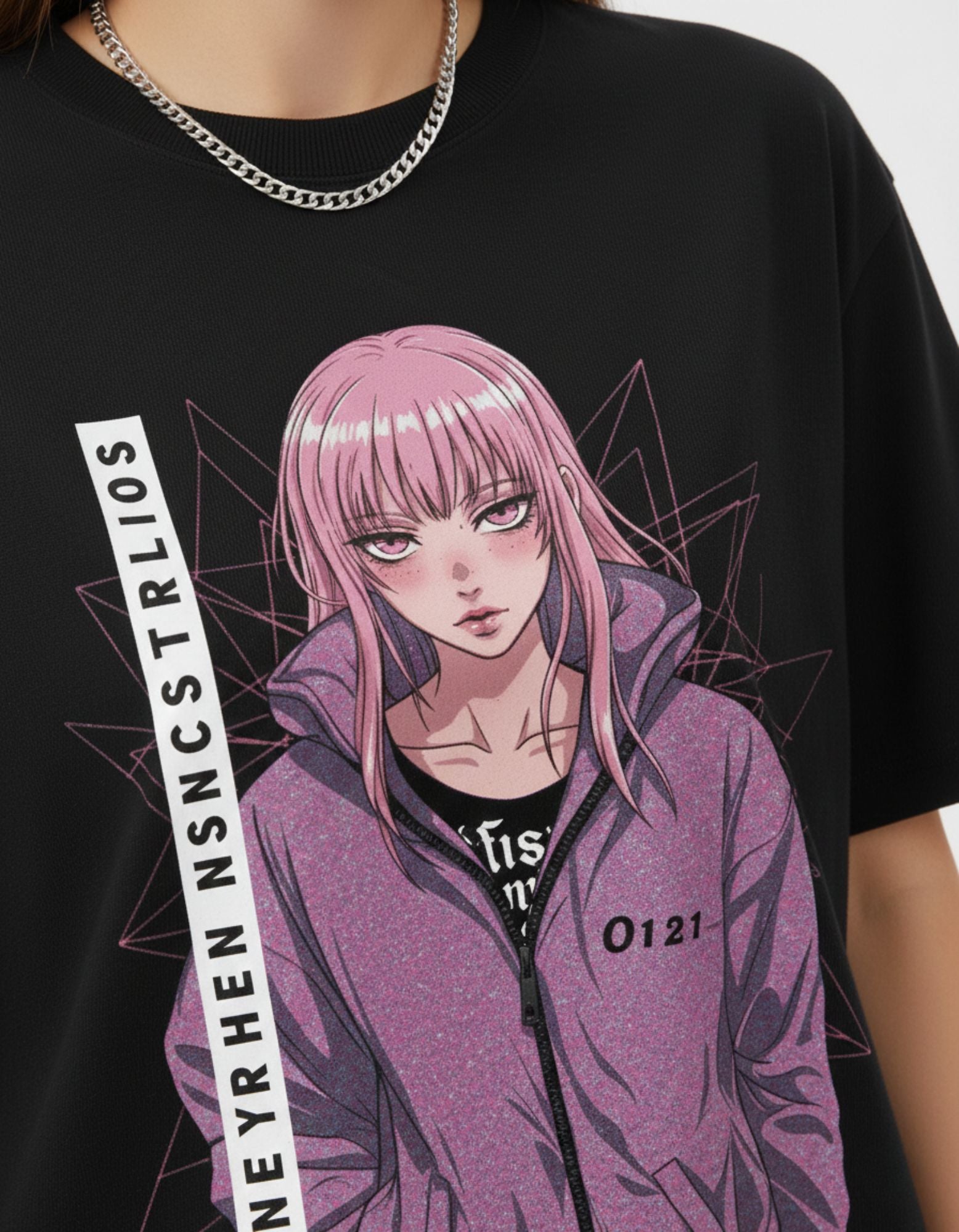Neo Tokyo Pink Girl Oversized T-Shirt