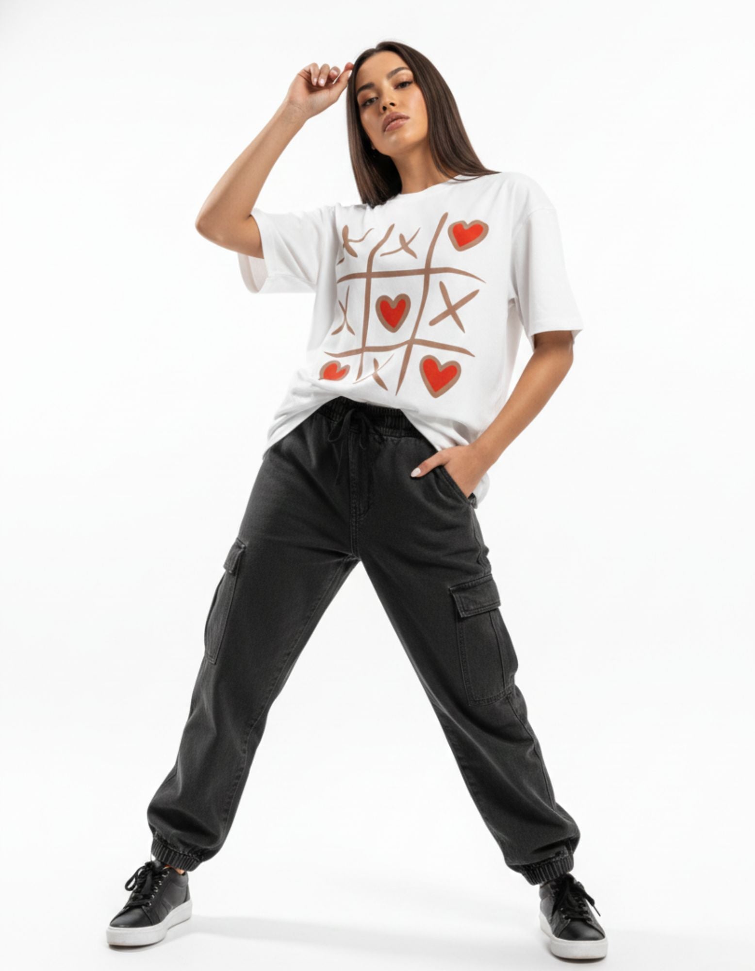 Add Love to Your Style with the Tic-Tac-Toe Heart Terry T-Shirt