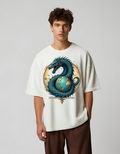 Leviathan Dragon Globe Terry T-Shirt – Bold Mythical Style