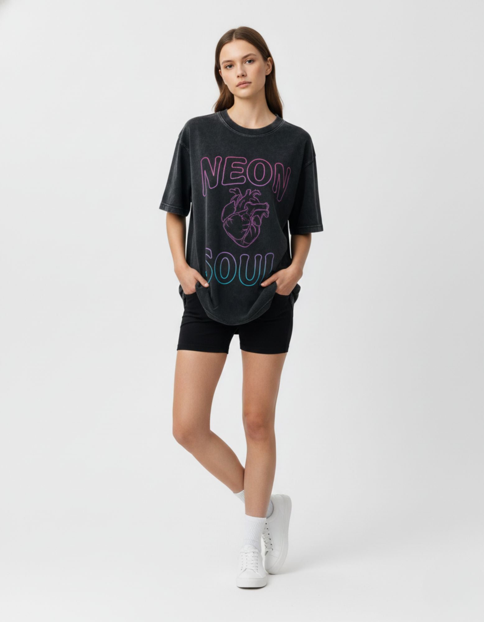 Neon Soul Acid Wash Oversized Tee