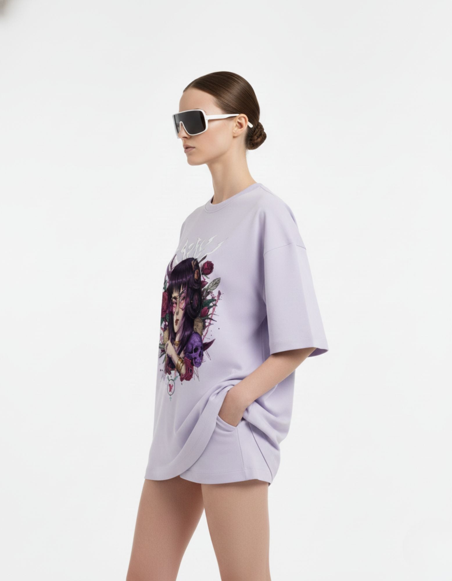 Terry Oversized Tee – Dark Rose Edition