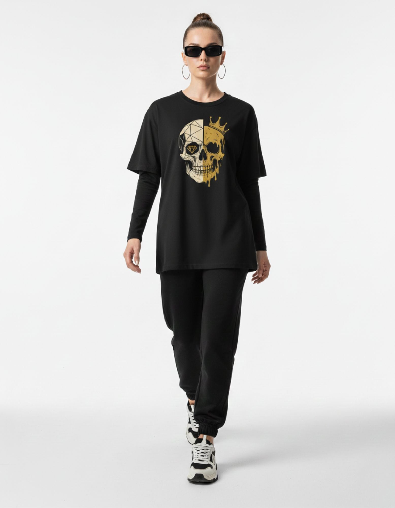 Royal Skull Drip Black Tee