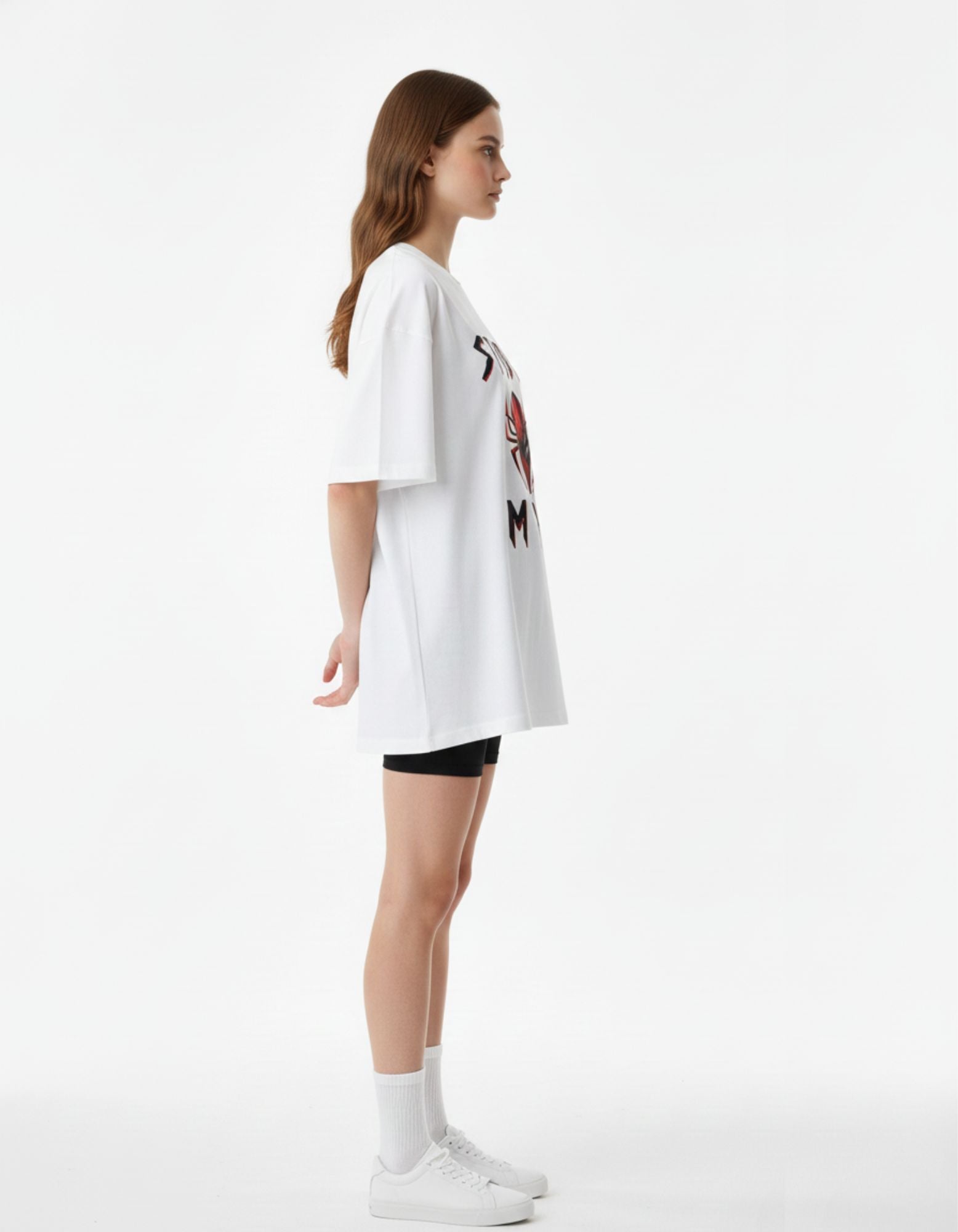 Terry Oversized T-Shirt with Spider-Man Print – Heroic Style
