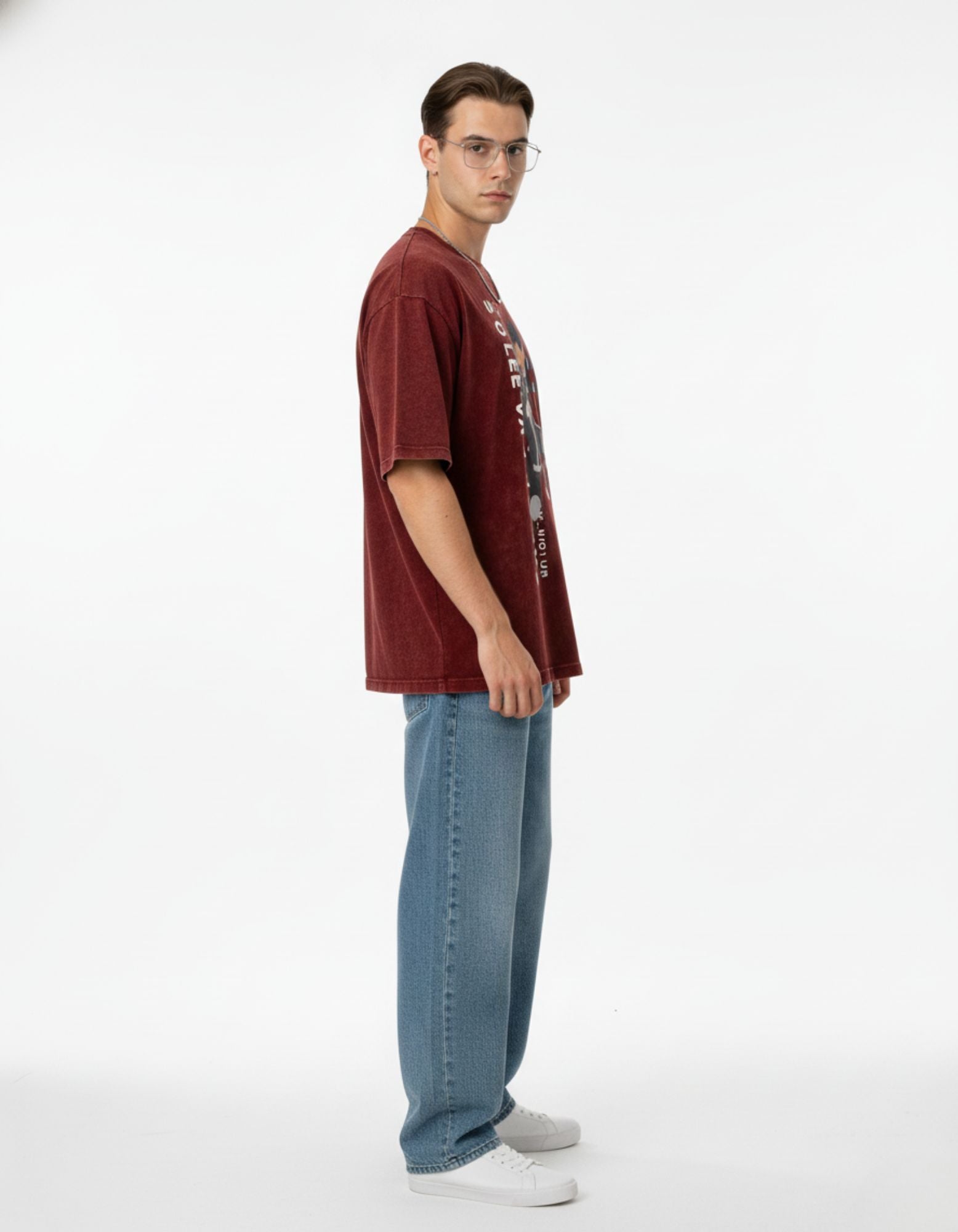 Anime Warrior Acid Wash Oversized Tee