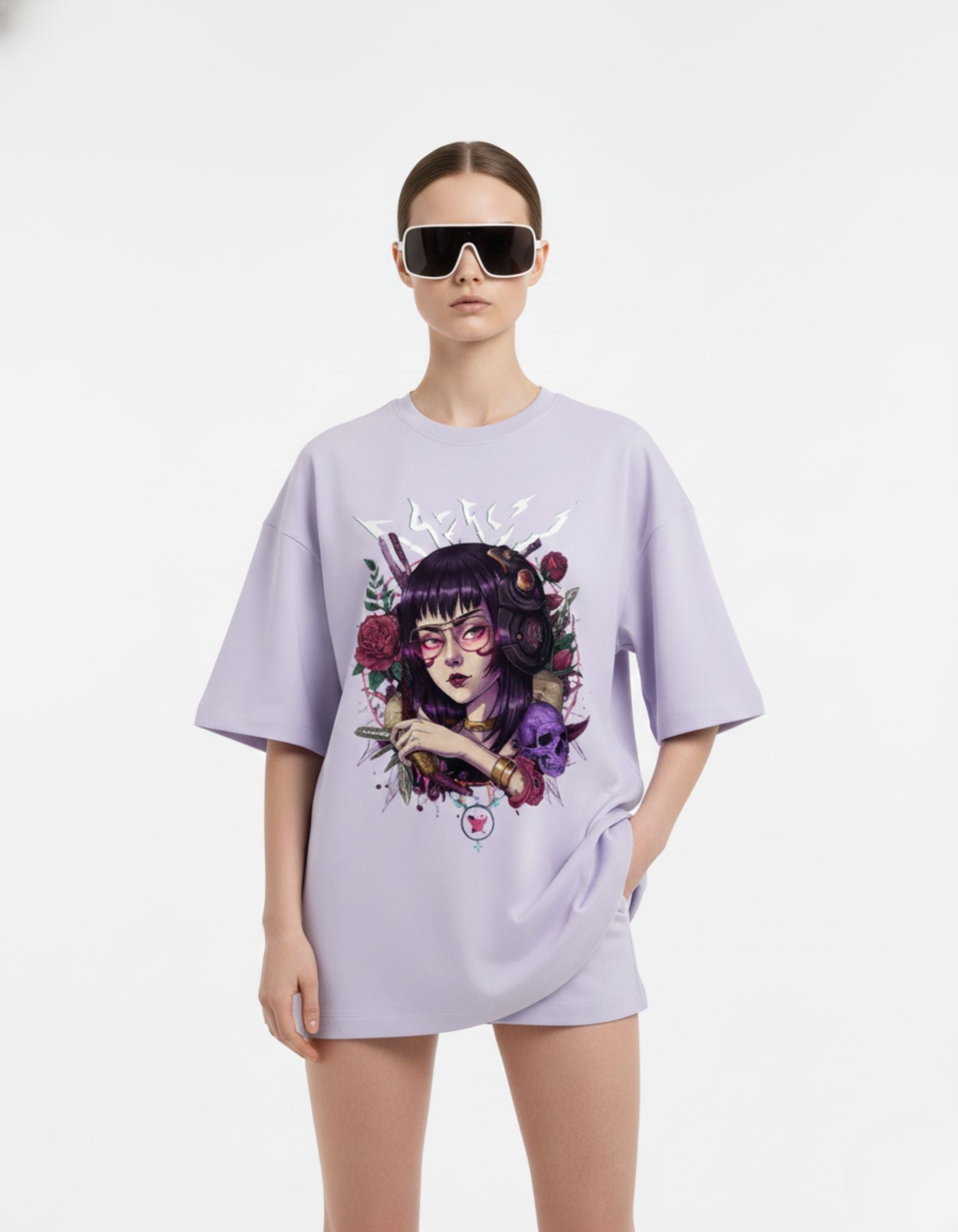 Terry Oversized Tee – Dark Rose Edition