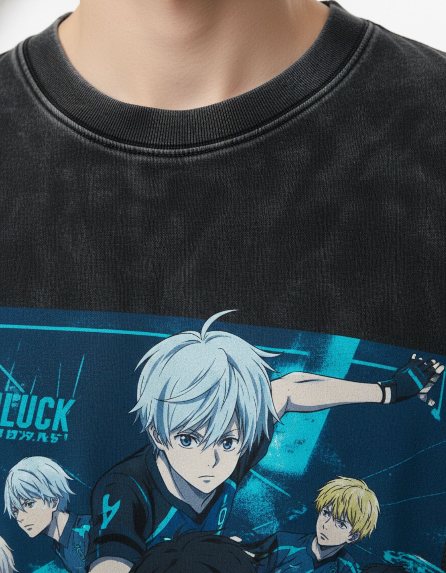 Anime Striker Squad Acid Wash Oversized Tee